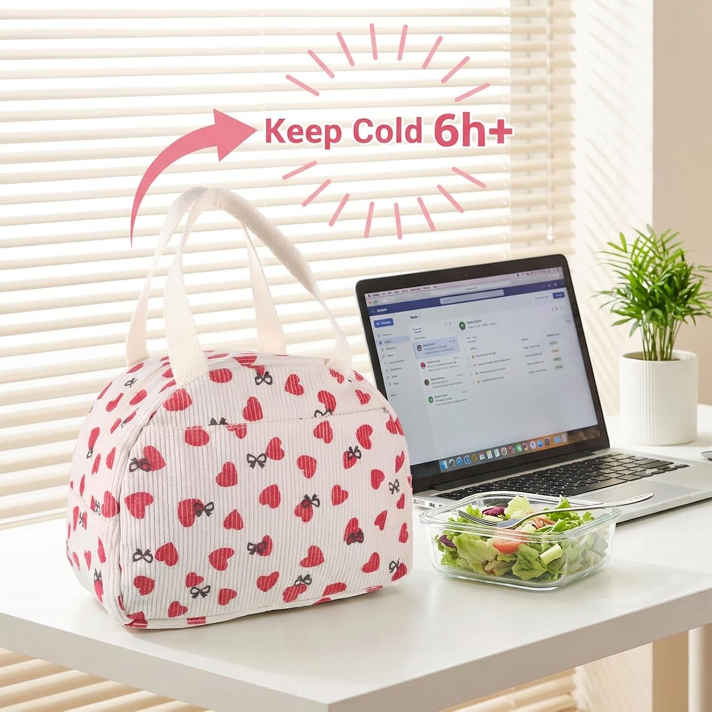 Insulated Lunch Bag for Women Lunch Box Reusable LunchBags Cute LunchBag Leakproof Cooler Food LunchContainers for Work Travel Outdoor Office (Pink) BST220