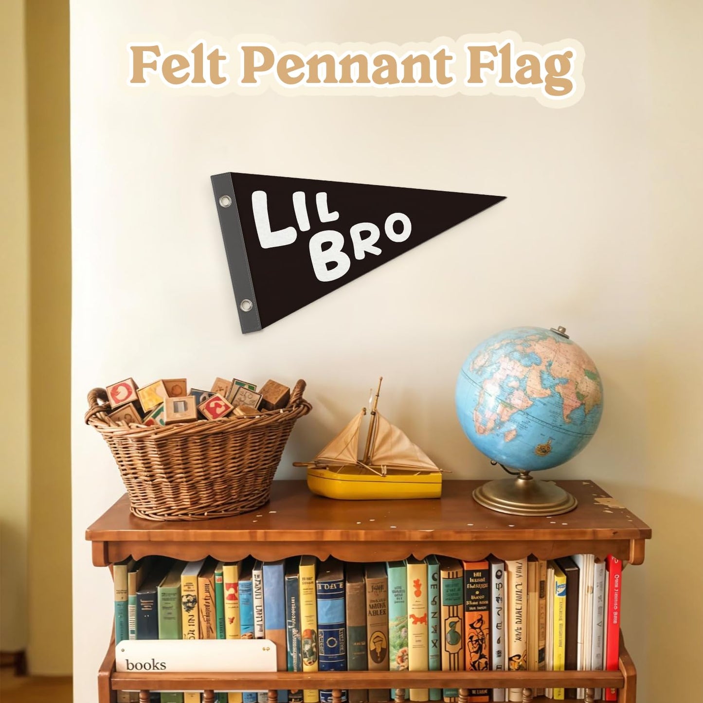 Boy Nursery Decor Pennant Banner Flags Decor, Playroom Essentials, Dude Felt Banner Wall Art Decor for Toddler Kids Room Nursery,Boy Playroom Decor 7.4x14 Inch BST326H