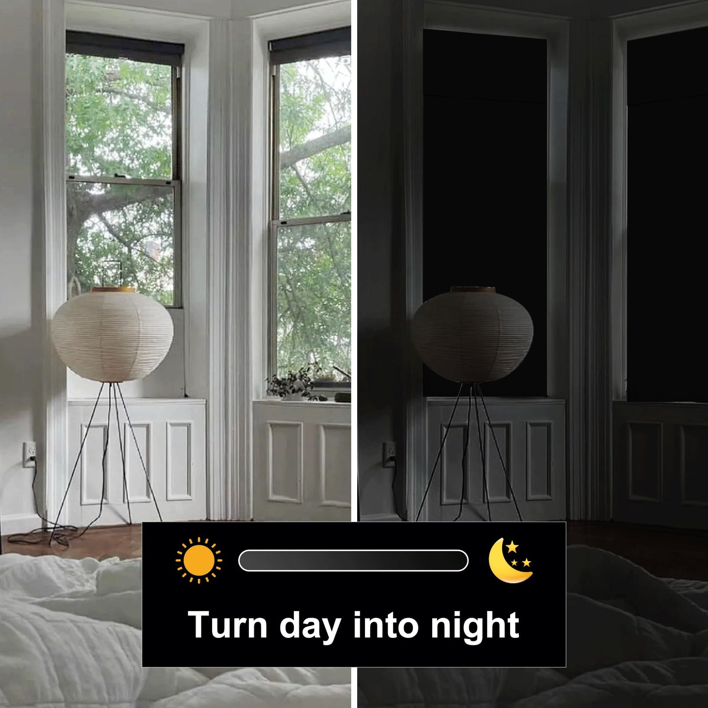 RYB HOME 100% Blackout French Door Curtains for Door Window - Room Darkening No Coating Thermal Insulated Privacy Protection Adhesive Cover for Glass Window, W 26 x L 40, 1 Panel, Black BST220