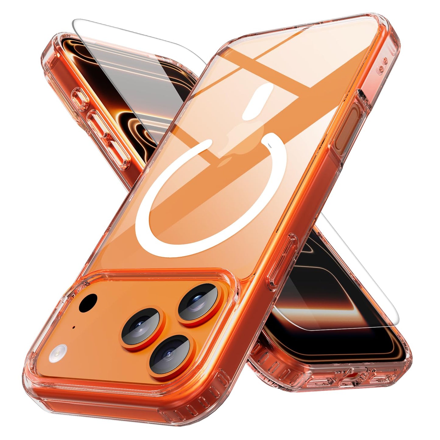 PinLiSheng for iPhone 17 Pro Max Case， Compatible with MagSafe, Shockproof Military-Grade Protection, Scratch-Resistant Back, Anti-Yellowing，Magnetic Phone Case for iPhone 17 Pro Max, Clear WN420