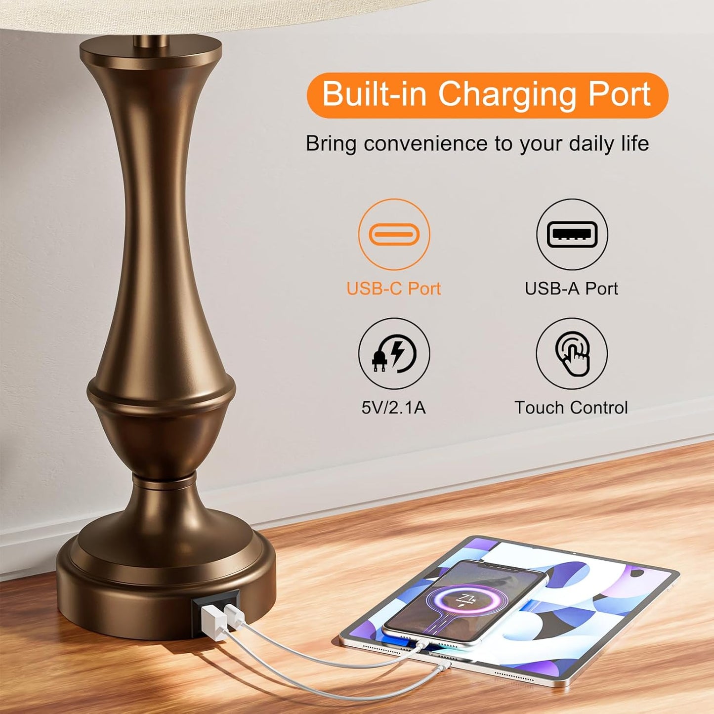 TABLE LAMPS Seealle Upgraded Touch Lamps for Night Stands 47