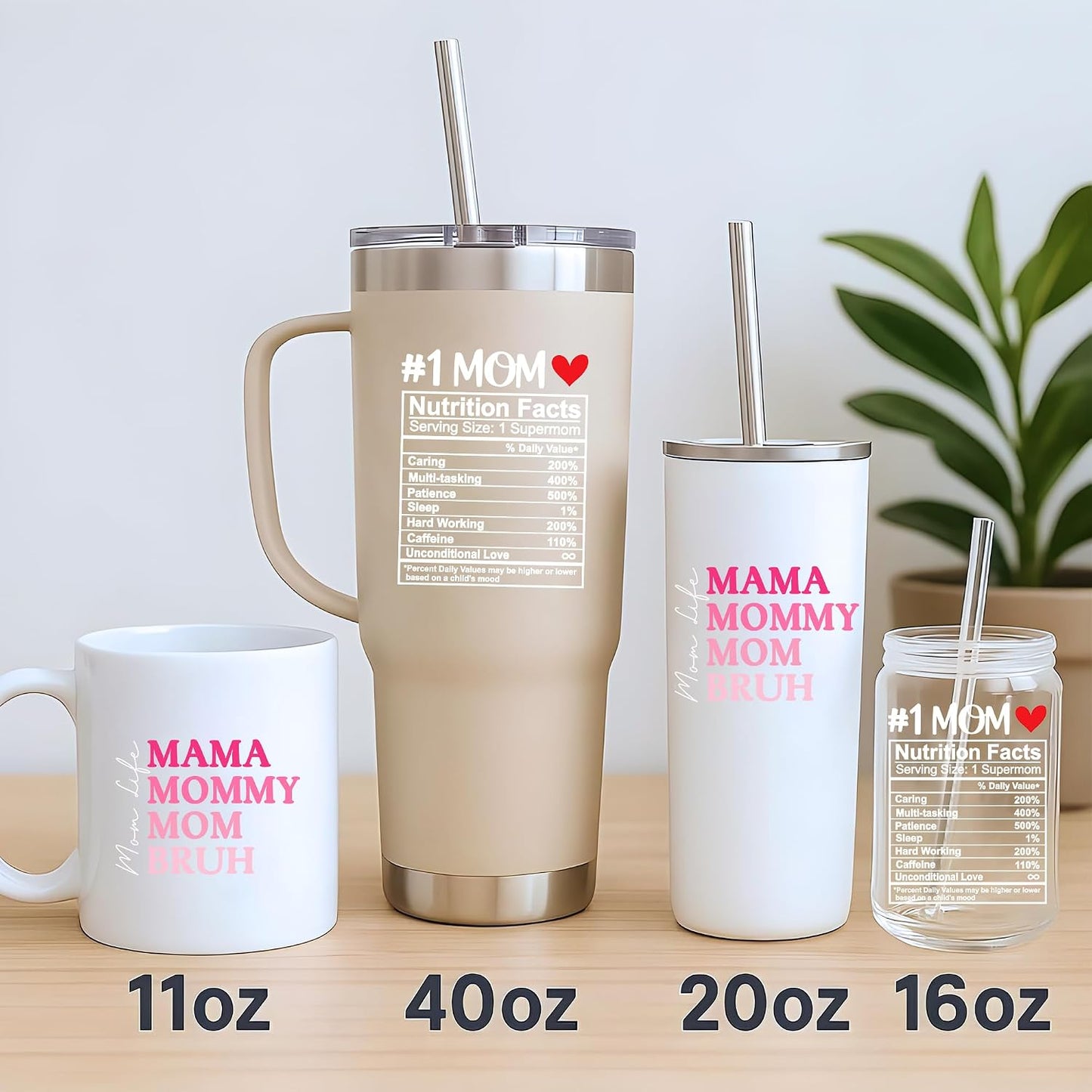 Set 2Pcs Mama Mommy Mom Bruh UV DTF Cup Wraps for 16 oz Glass Mom Life Heart Mother's Day, Cold Transfer Stickers for Glass Cups, Vinyl Waterproof Rub on Transfer Sticker Christmas BST202