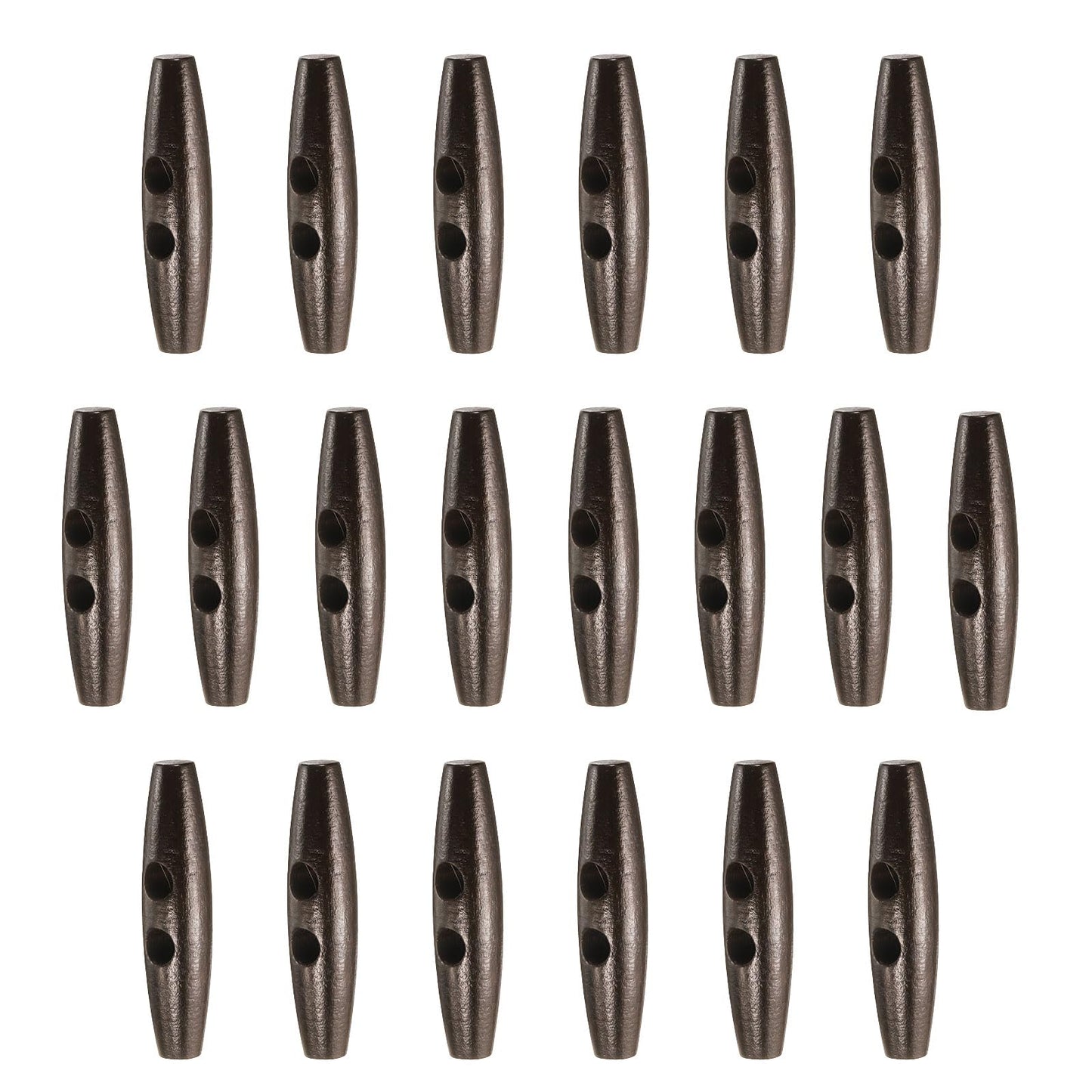HARFINGTON 60mm / 2.4" Wooden Toggle Buttons 20pcs 2-Hole, Maroon | Wood Olive Sewing Buttons Horn Oval Buttons Sewing Accessories for Coat Sweaters Clothing DIY Craft BST326L