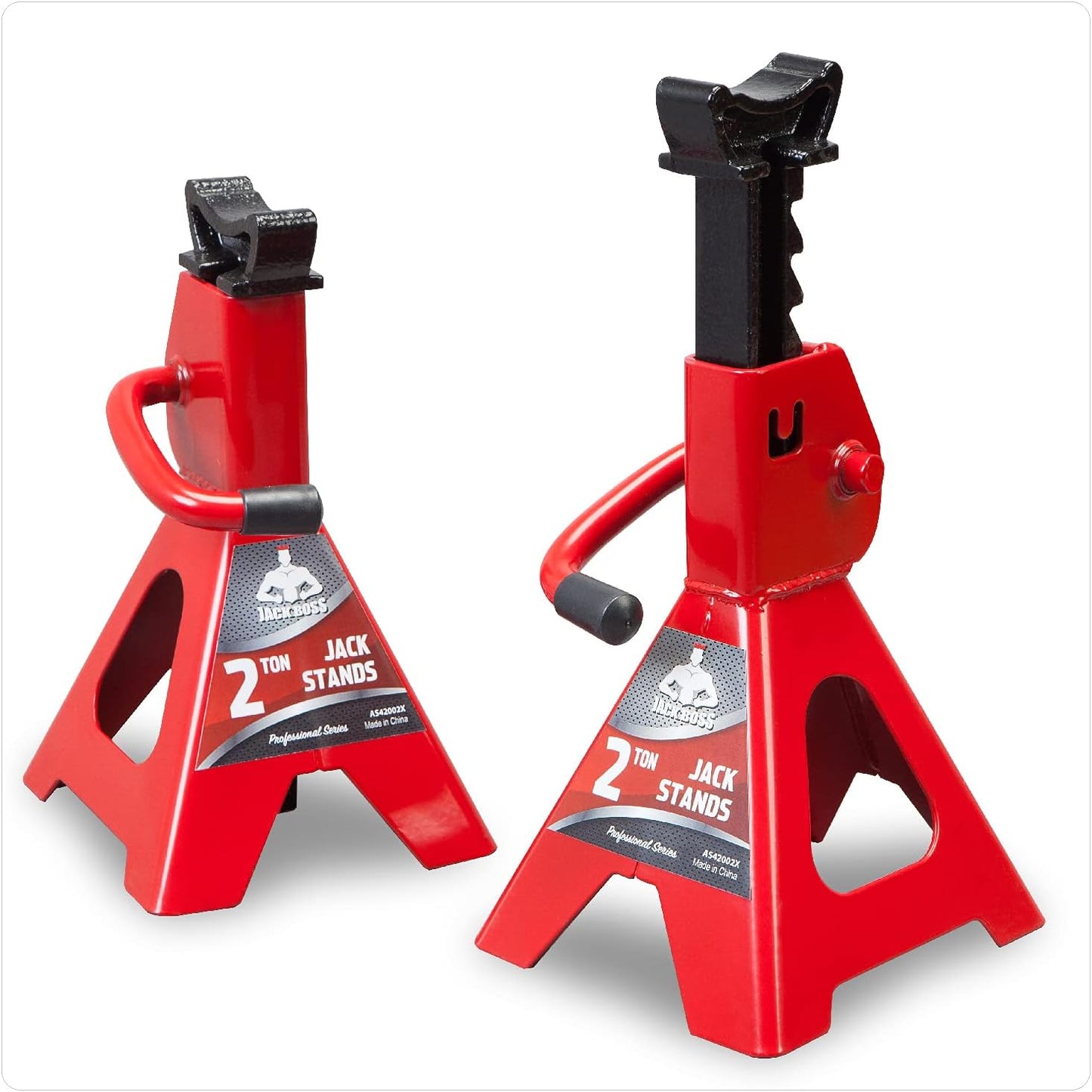 Jack Boss Jack Stands Low Profile 2 Ton(4000 LBs) Lifting Car Stand, Fit Use for Cars Automotive Small Vehicles, 2 Pack 82