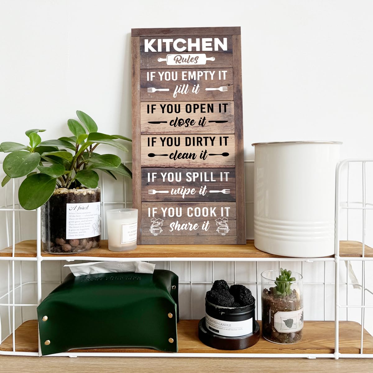 Rustic & Funny Bathroom Signs - Western & Farmhouse Bathroom Rules Wall Decor E1 BST202