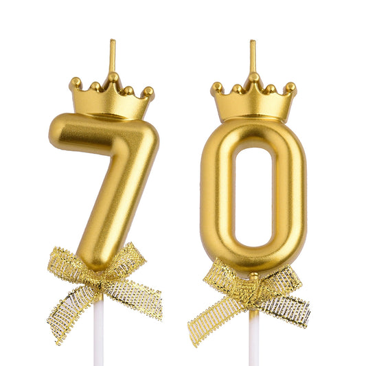 70th Birthday Candles, Pink 70 Year Old Number Birthday Candles for Women, Happy Birthday Party Cake Topper Decoration Gifts for 70th Wedding Anniversary Celebration BST220