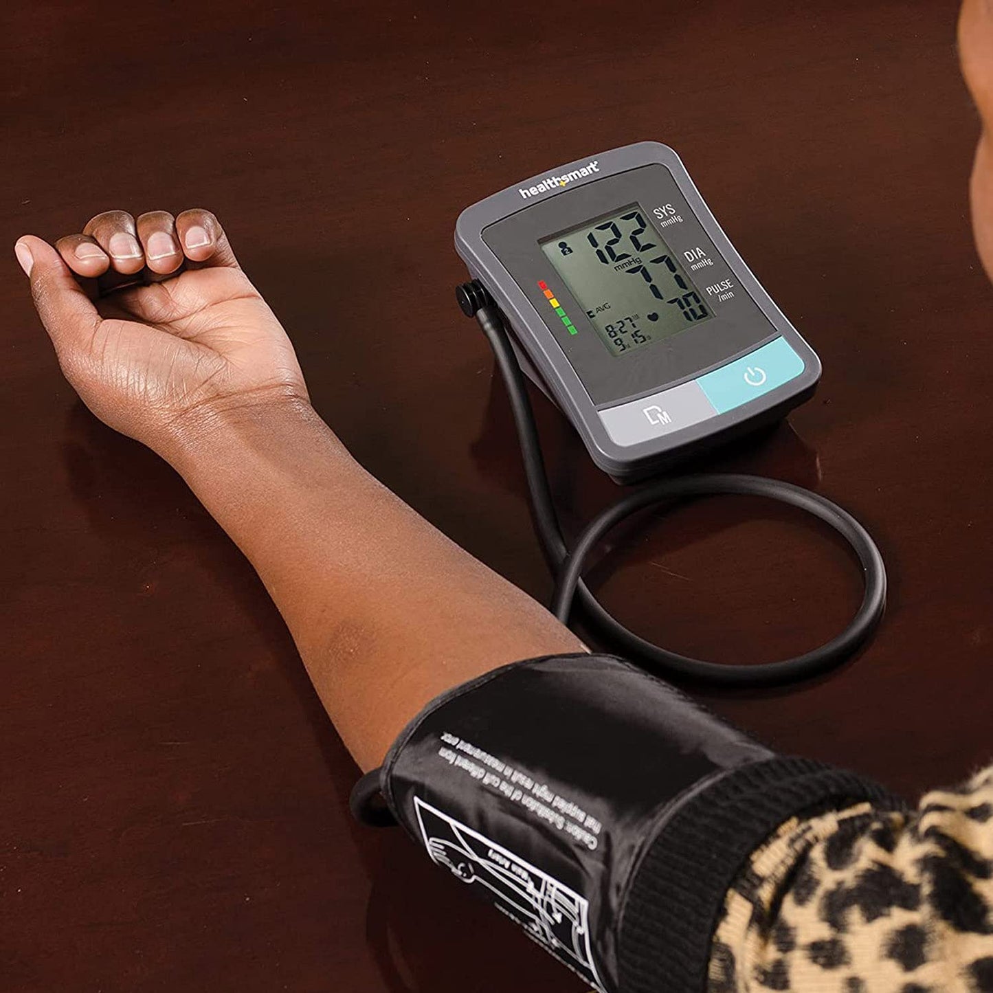 HealthSmart Digital Premium Blood Pressure Monitor with Automatic Upper Arm Cuff that Displays Blood Pressure, Pulse Rate and Irregular Heartbeat, Stores up to 120 Readings for 2 Users