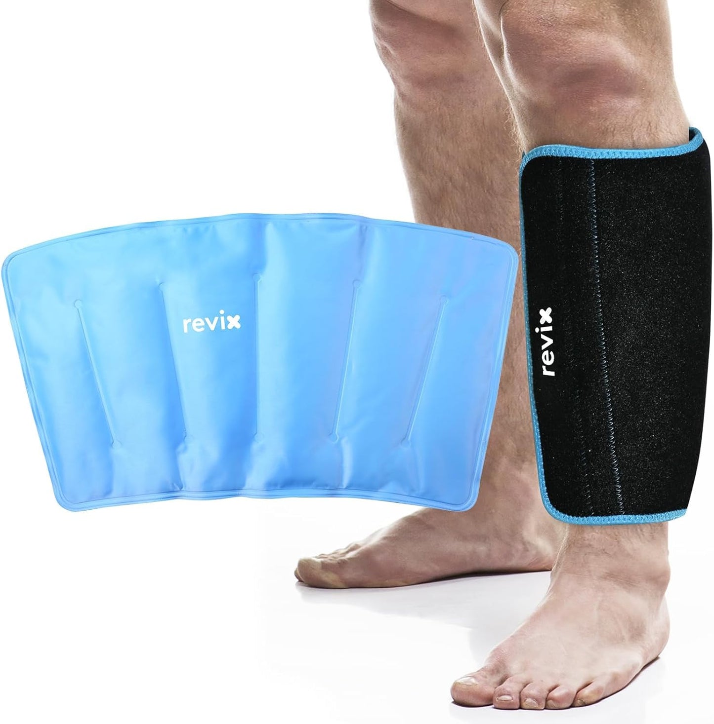 REVIX Shin Ice Pack Reusable Leg Ice Pack Wrap Cold Therapy Compression Sleeve N25