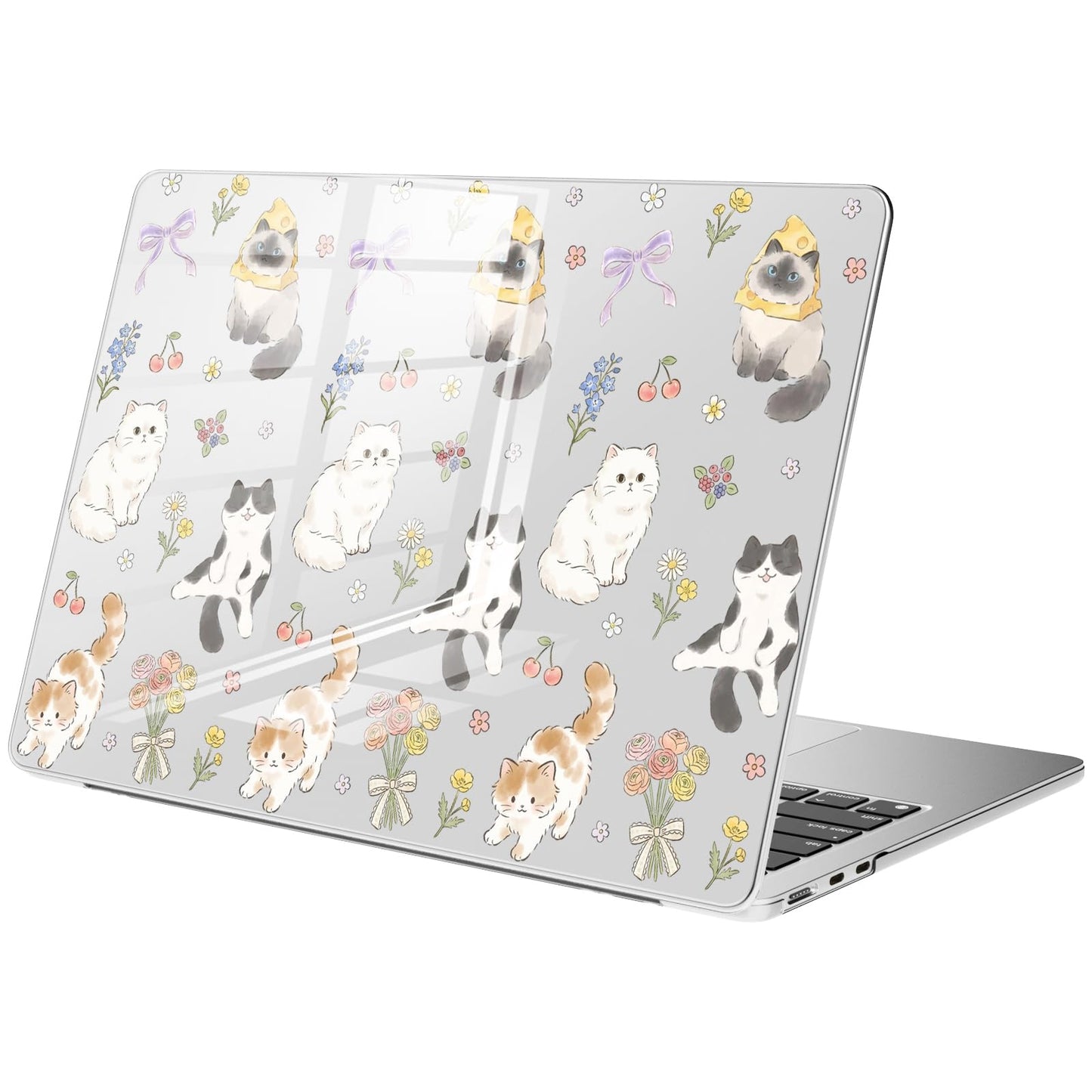 Compatible with MacBook Air 15 inch Case M5 M4 M3 M2 2026-2023 Release A3448 A3241 A3114 A2941, Cute White Polka Dot Protective Hard Shell Clear Black Cover for Mac Air 15.3 inch WN420