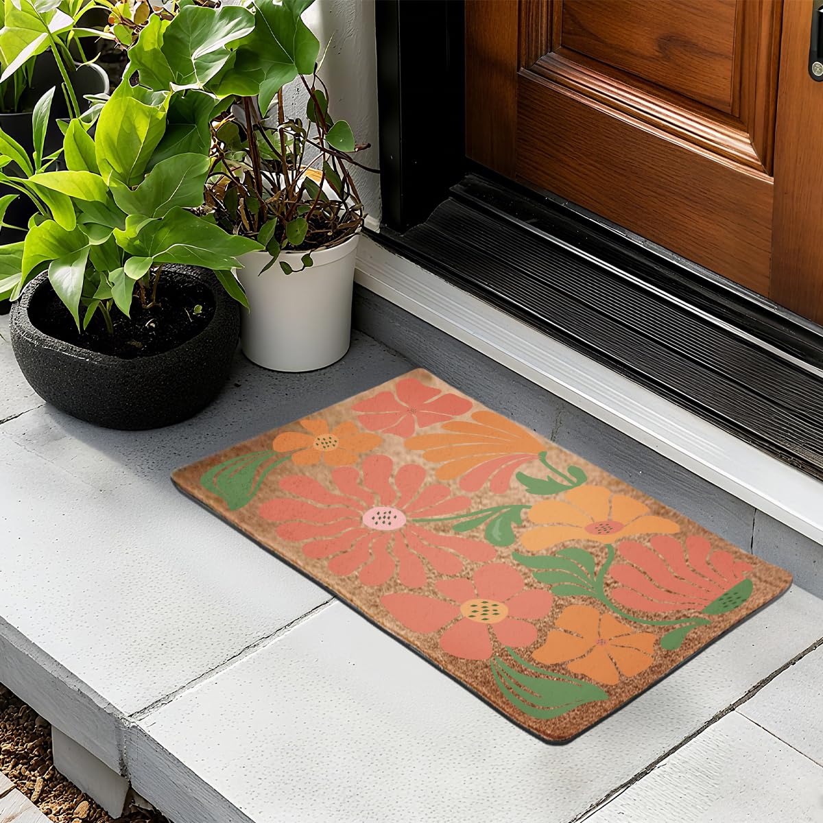 Funny Cat Door Mat 18x30 Inch, Faux Coco Coir Doormat with Non-Slip PVC Backing, Cats Printed Welcome Mat for Outdoor Indoor Entryway Porch Home Kitchen Patio, Cat Lover Gifts for Women Mom BST202