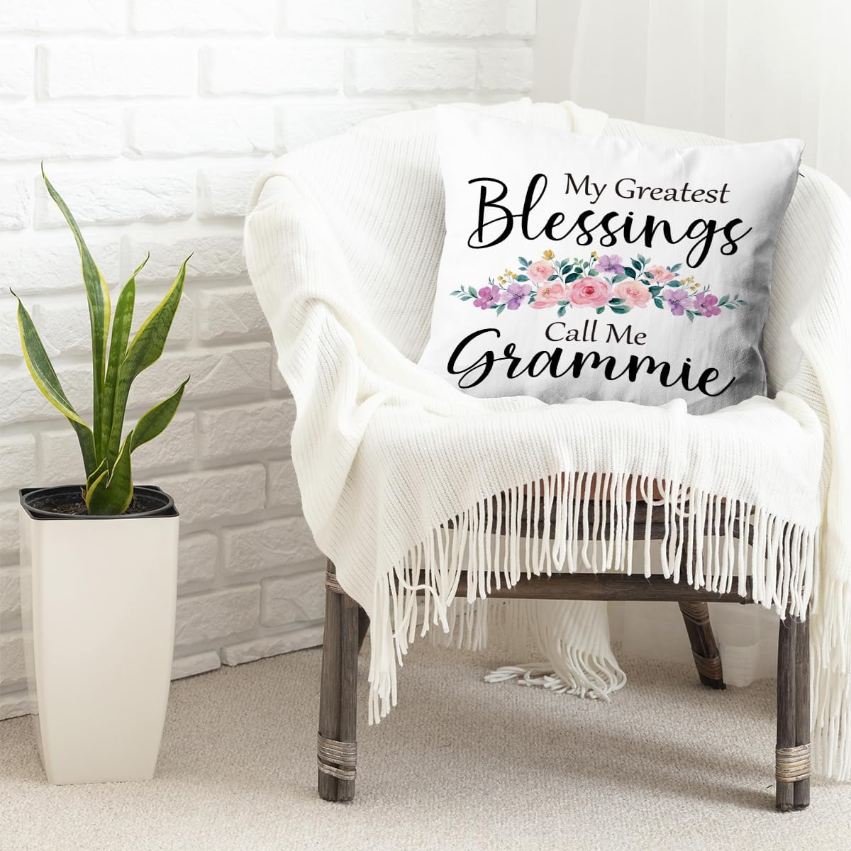 KongMoTree Grammie Gift Pillow Case, My Greatest Blessings Call Me Grammie, Birthday Gift for Grandma, Perfect Present for Grandma, 18x18 Inches BST326L