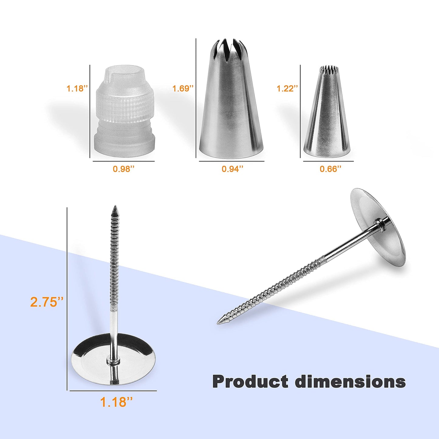 FIVETASCake Decorating kit for Beginners-52 Numbered Icing Tips with Pattern Chary RD3