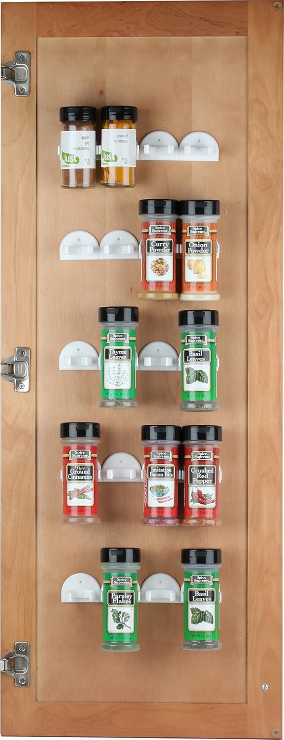 Sagler Spice Rack 36 Spice Gripper - Spice Racks Strips Cabinet Door - Use Spice Clips for Spice Organizer - Stick or Screw Spice Storage Clips BST220