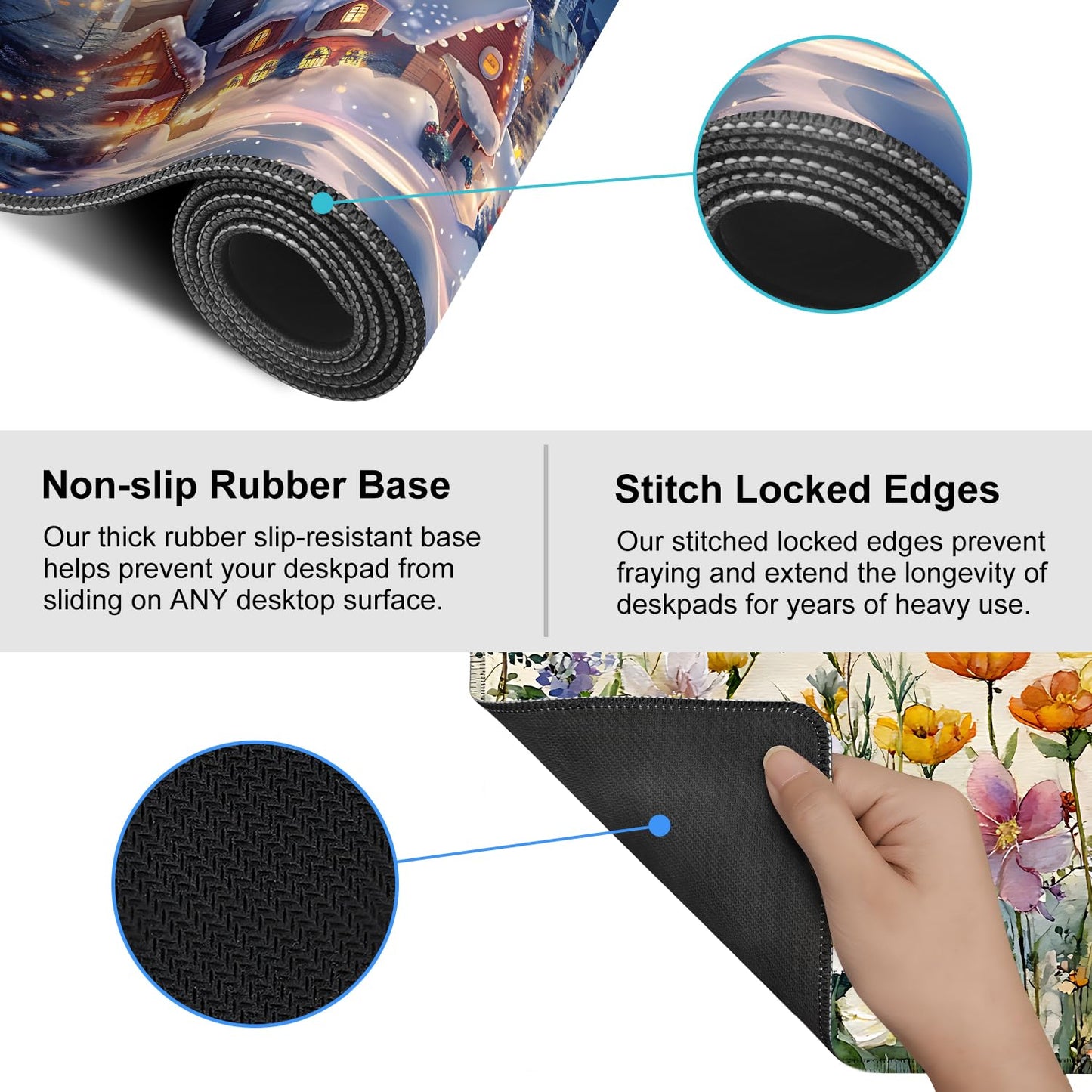Mouse Pad Gaming Mousepad 31.5 x 11.8in Large Mouse Pad for Keyboard and Mouse with Anti-Slip Rubber Base, Keyboard Pad XL Mouse Mat for Home and Office,Snowy Forest WN420
