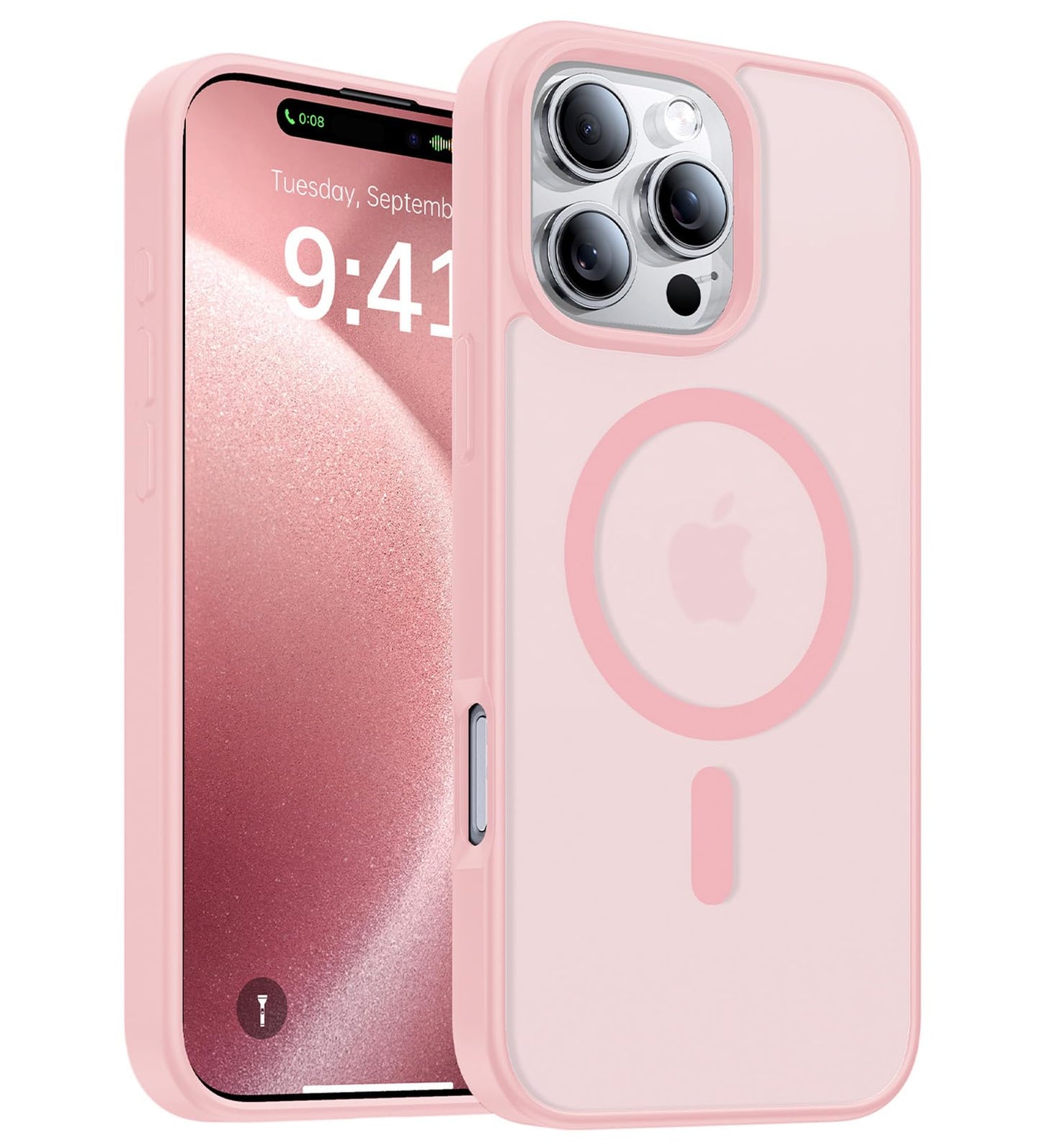 Magnetic for iPhone 17 Pro Max Case,[Anti-Slip][Compatible with MagSafe][Military Grade Drop Protection] Shockproof Protective Translucent Phone Case for iPhone 17 Pro Max Case,Wine Red WN420