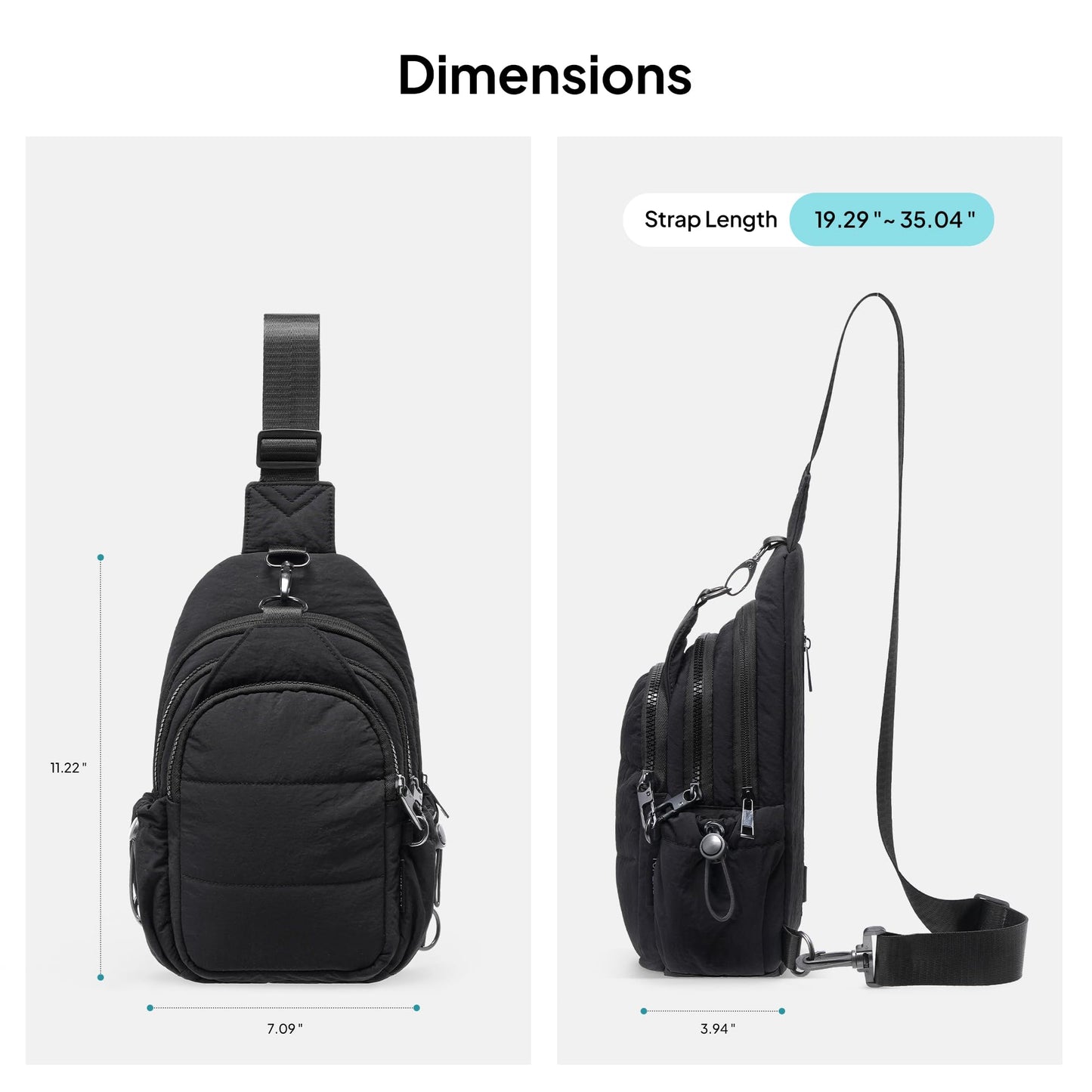 TOPEAST Sling Bag for Women, Anti-Theft Crossbody Bag with RFID Blocking & Small Water Bottle Holder for Travel BST202