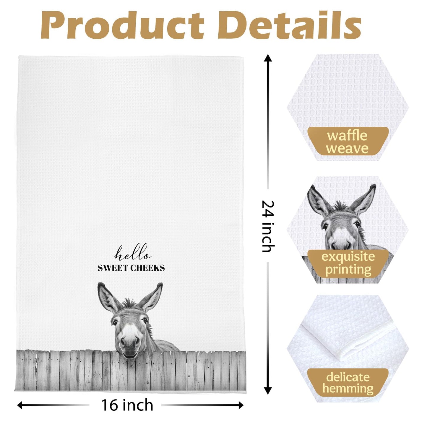 Raccoon Gifts Bathroom Towels Set - Raccoon Gifts Decorative Hand Towels, Hello Sweet Cheeks Bathroom Decor, 16x24 Inches Set of 2 BST220