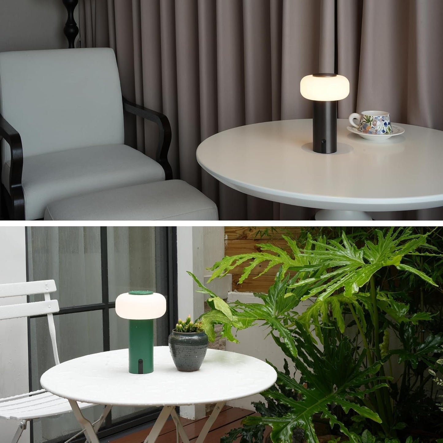 WEILAILUX Small Cordless Table Lamp Rechargeable, Portable Battery Operated Lamp with USB Charging, Touch Dimmable Night Light for Bedroom/Patio/Dinning/Outdoor/Camping (Gold)