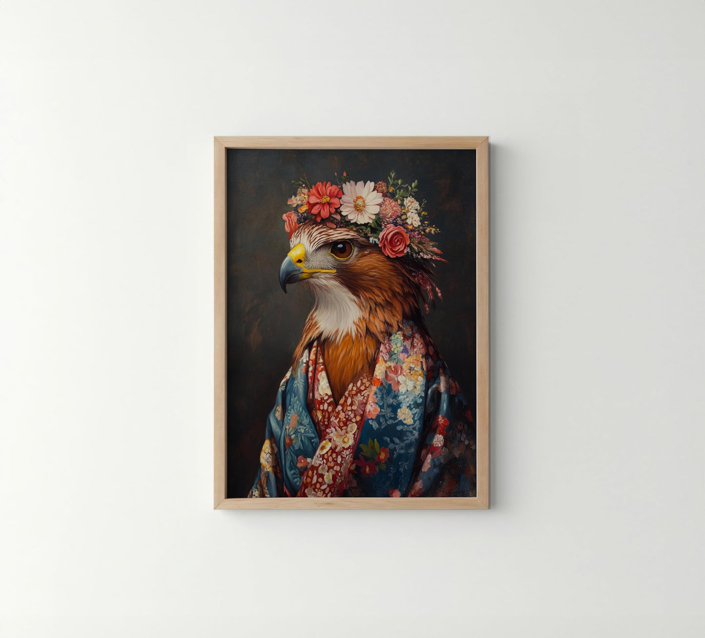 Moose Flower Head Unframed Wall Art Print Poster, Kimono Bathroom Dressing Room Decor Posters Prints for Restroom Home Picture Painting Artwork Gallery 7 (Moose, 16 x 20 inches, Unframed) BST220