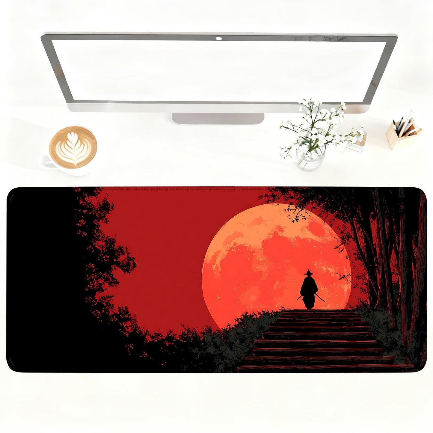 Mouse Pad Gaming Mousepad 31.5 x 11.8in Large Mouse Pad for Keyboard and Mouse with Anti-Slip Rubber Base, Keyboard Pad XL Mouse Mat for Home and Office,Snowy Forest WN420