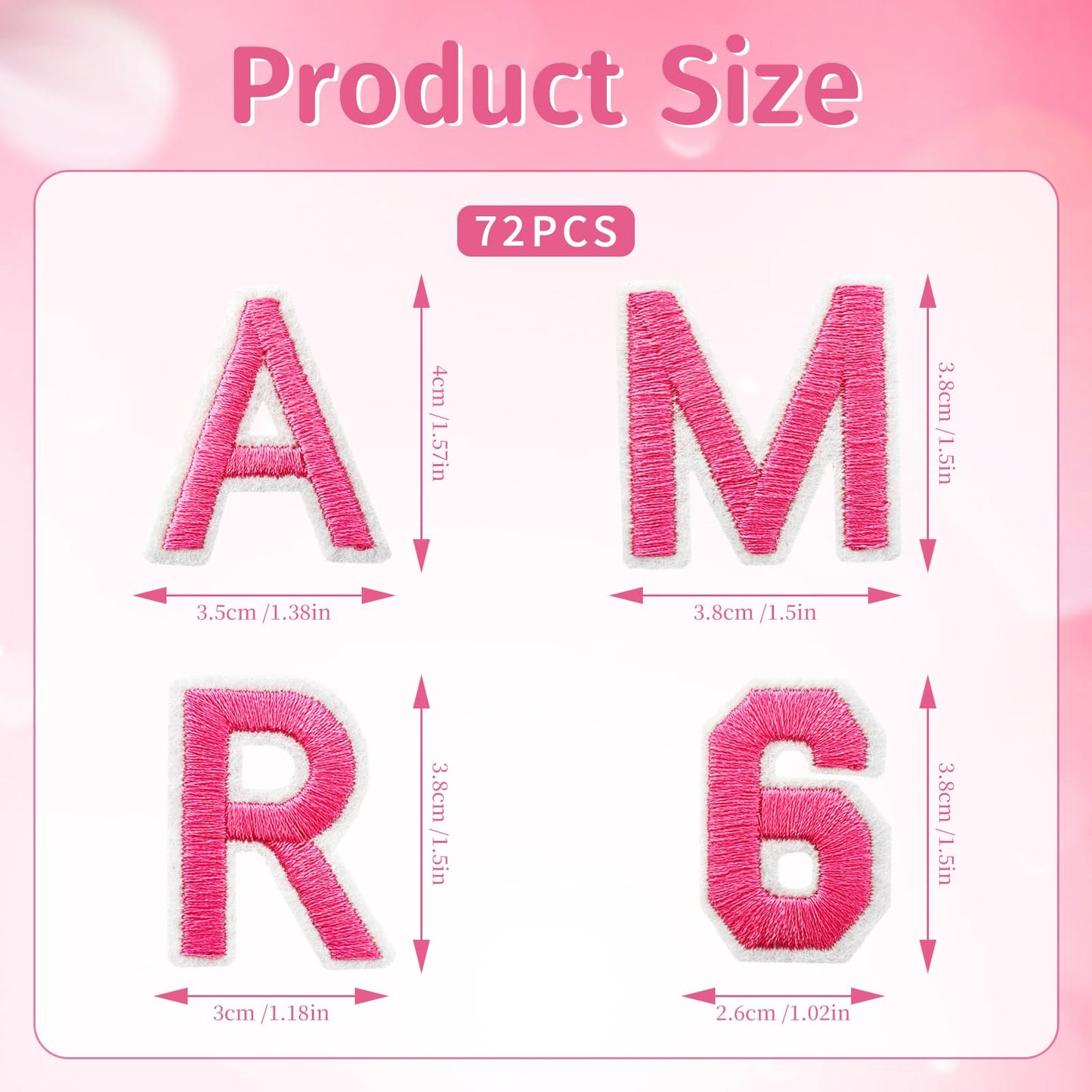 72Pcs Iron on Number and Letter Patches, Numbers 0-9, Letters A-Z Embroidered Applique Patches for Clothes, Skirts, Hats, Socks - Black BST220