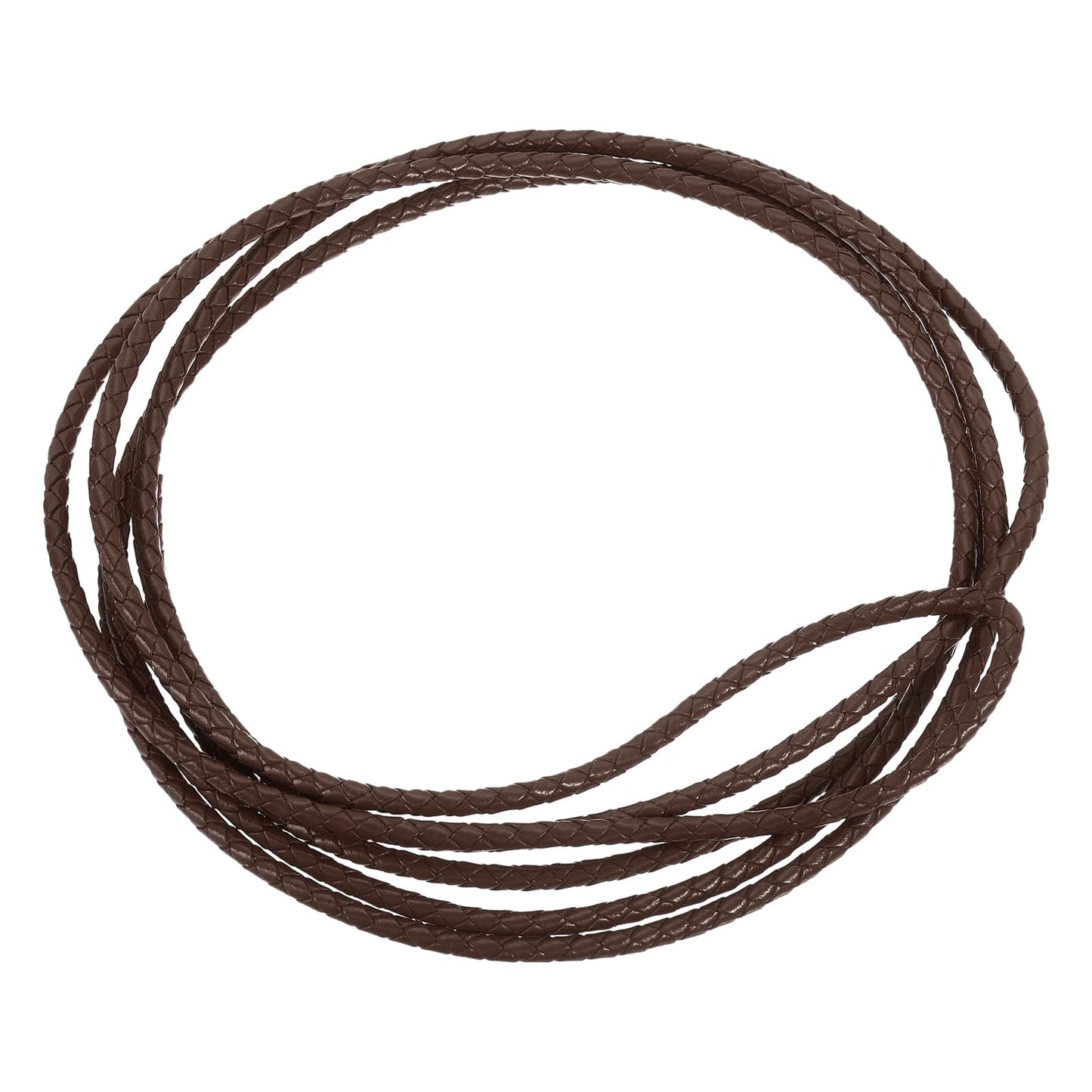 uxcell Leather Cord, 2.2 Yards 4mm Dia Braided String Strip for Purse Handbag Shoelace DIY Crafts Bracelet Making, Yellow BST326L