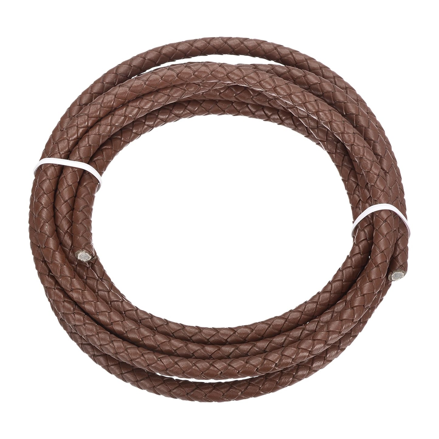 MECCANIXITY 1.1 Yards Bolo Tie Cord 6mm Diameter Round Braided Leather Strip 1 Meter Long for Bracelet Necklace Beading, Yellow WN420
