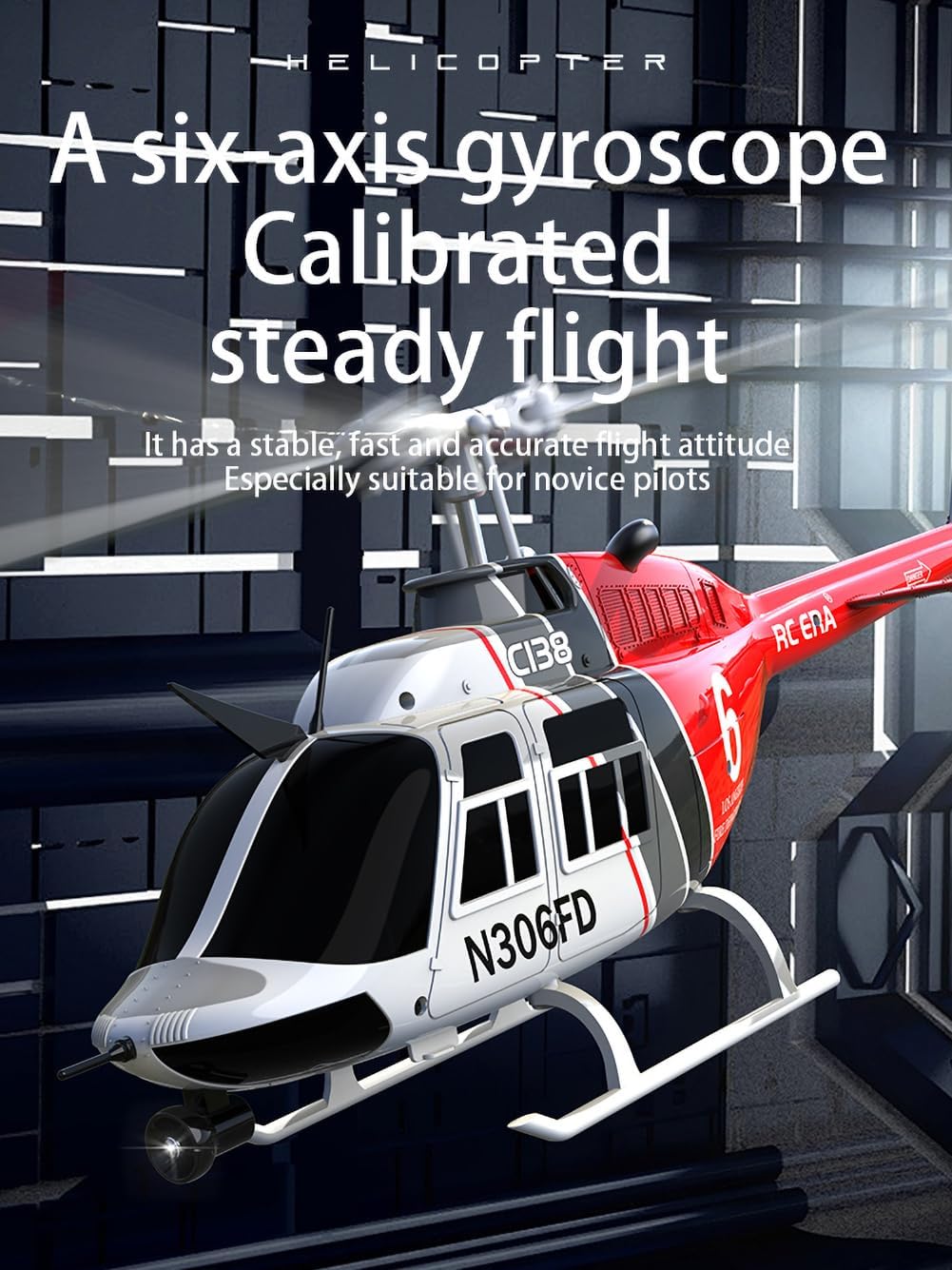 RC ERA Bell206 Gyro Stabilized Helicopter - RTF 1:33