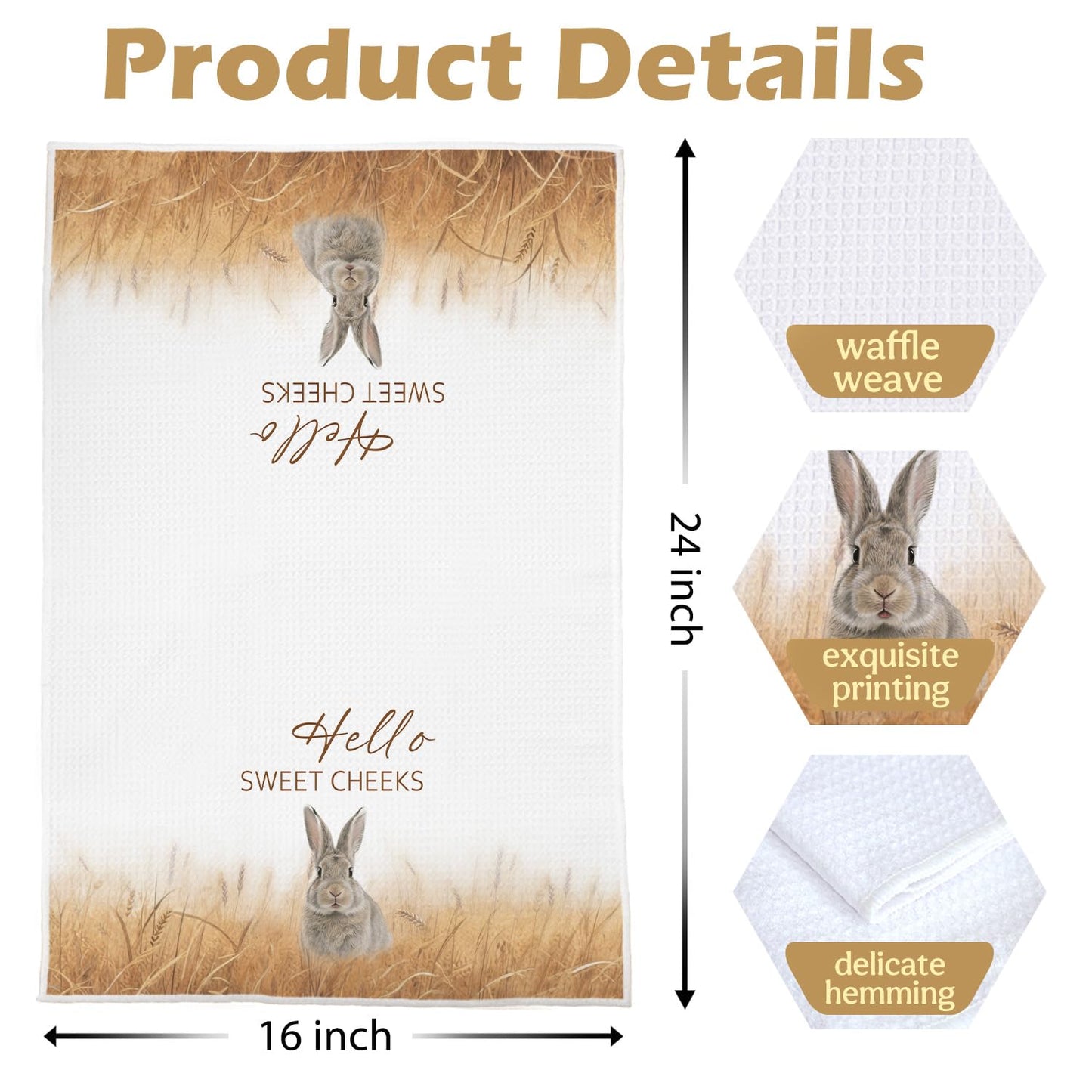 Raccoon Gifts Bathroom Towels Set - Raccoon Gifts Decorative Hand Towels, Hello Sweet Cheeks Bathroom Decor, 16x24 Inches Set of 2 BST220