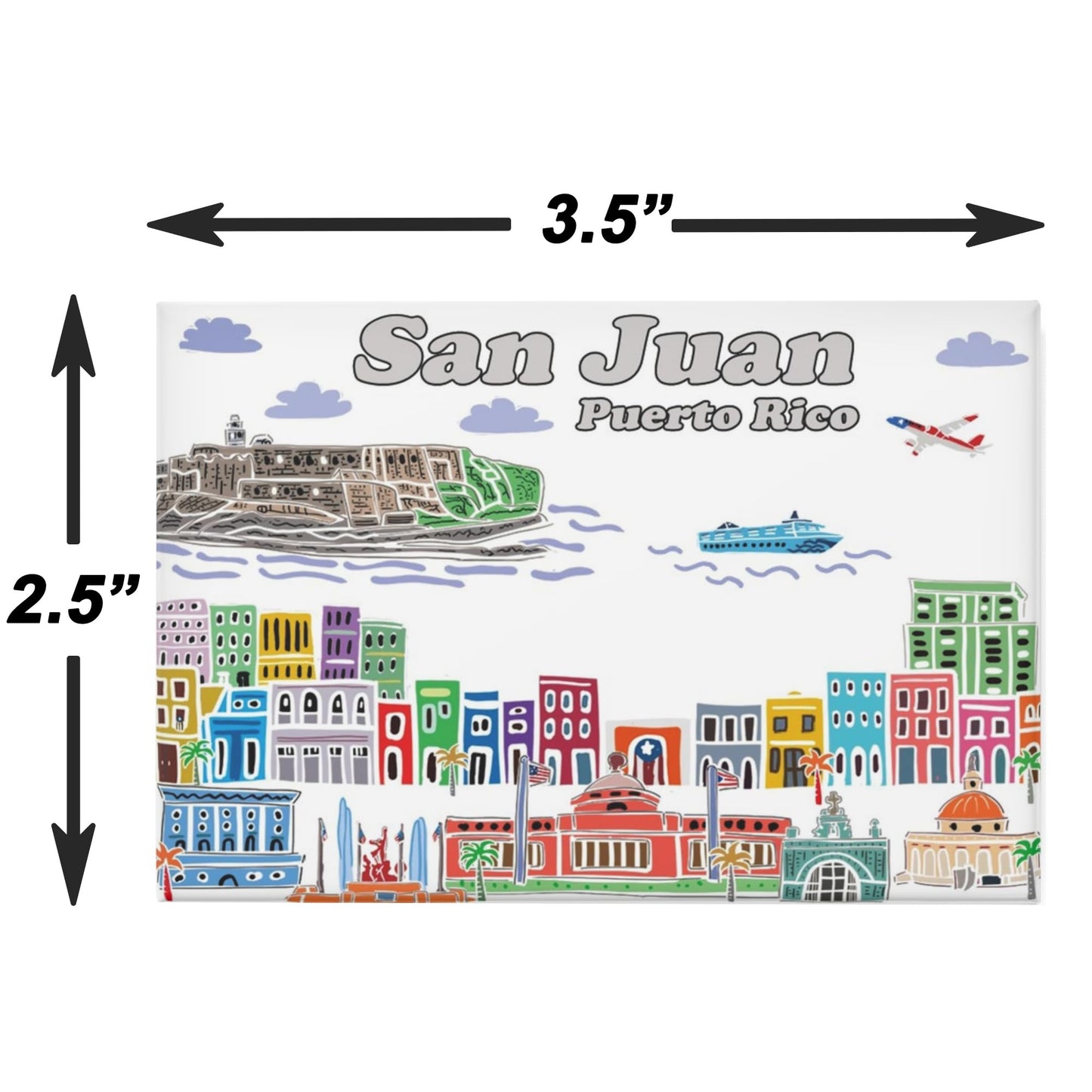 City Themed Artwork Magnet Collection by Beary Blu - Designed in The USA, Collectible Souvenirs Gifts 2.5" x 3.5" (Dallas) BST220