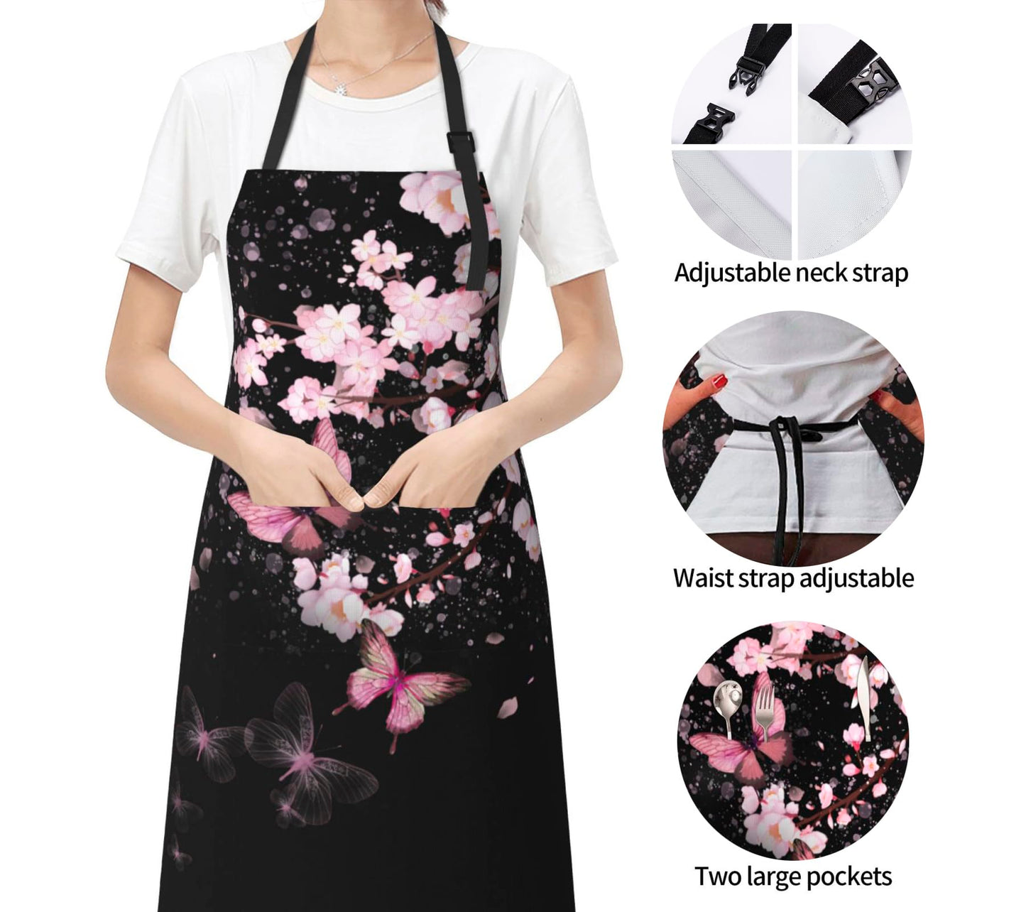 Art Apron with Pocket for Women Men | Kitchen Aprons Chef Apron for Cooking Baking BBQ Painting Gardening BST202