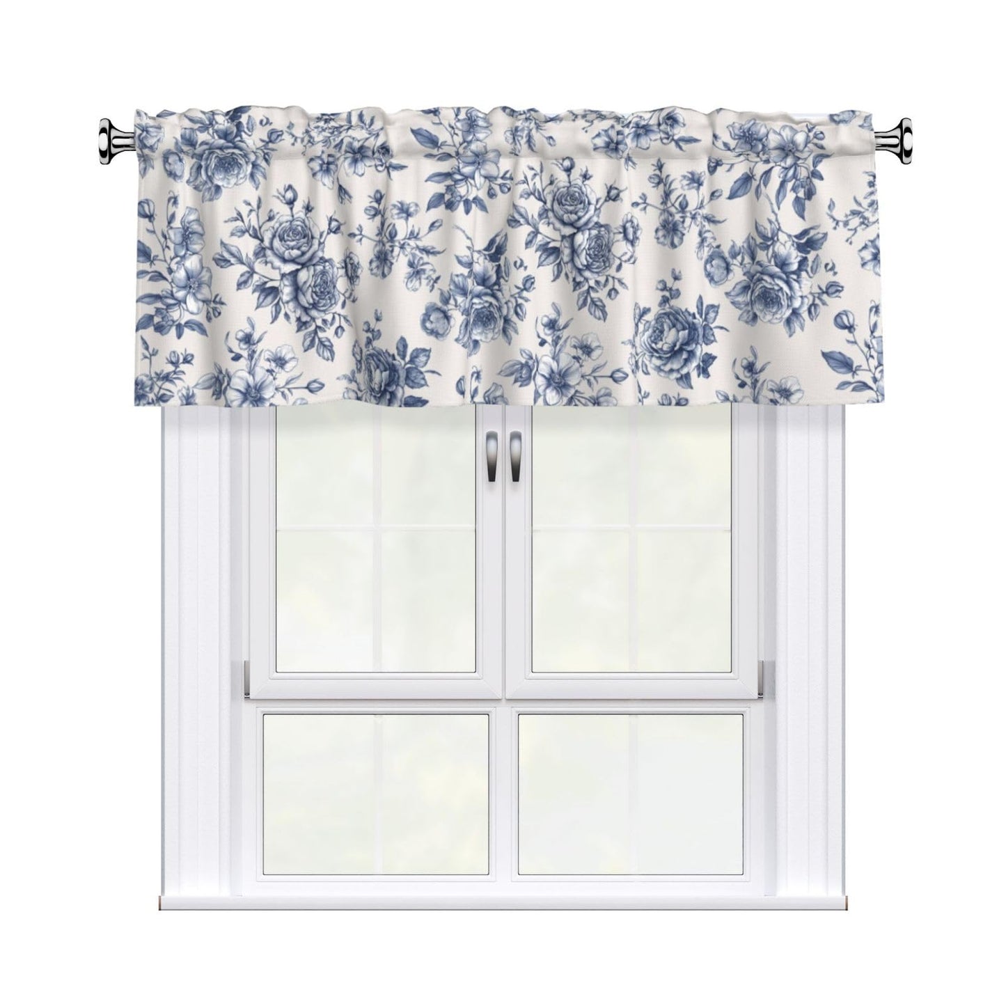 Patriotic Valance for Kitchen 2 Pack 54"x18" American Flag Curtains for Windows Red White Blue Stars 4th of July Independence Day Eucalyptus Leaf Window Treatment Rod Pocket Valance for Home Decor BST326L