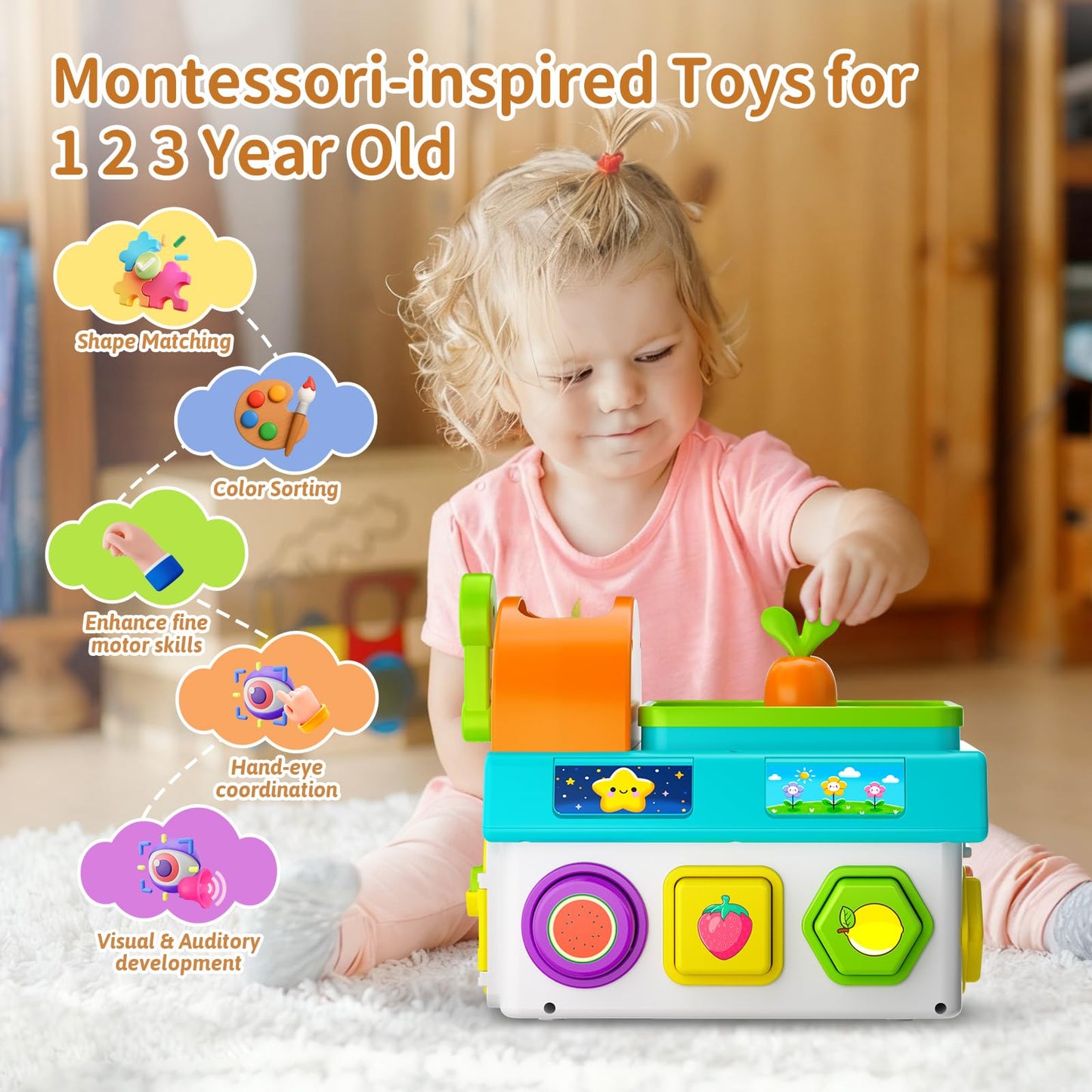 Montessori Toys for 1-2 Year Old Boys Girls Little Sprouts Playhouse N27