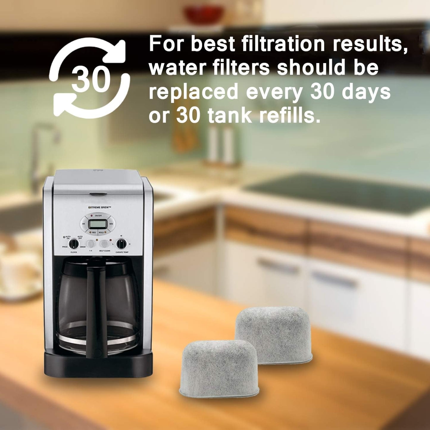 24 pack Charcoal Filters Compatible with Cuisinart Coffee Maker Filter BST202