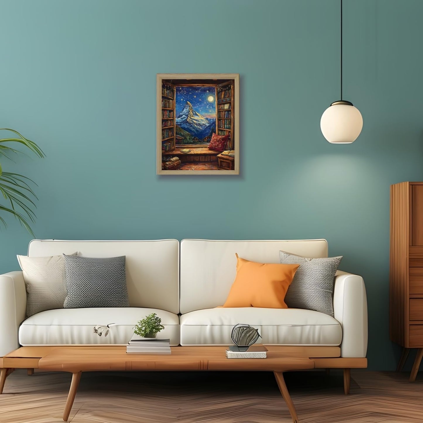 Mountain Landscape Paint by Numbers for Adults Beginner 16X20 inch | Moon Adult Paint by Number Kits on Canvas, DIY Acrylic Oil Easy Painting by Numbers for Home Wall Decor (Without Frame) BST326L