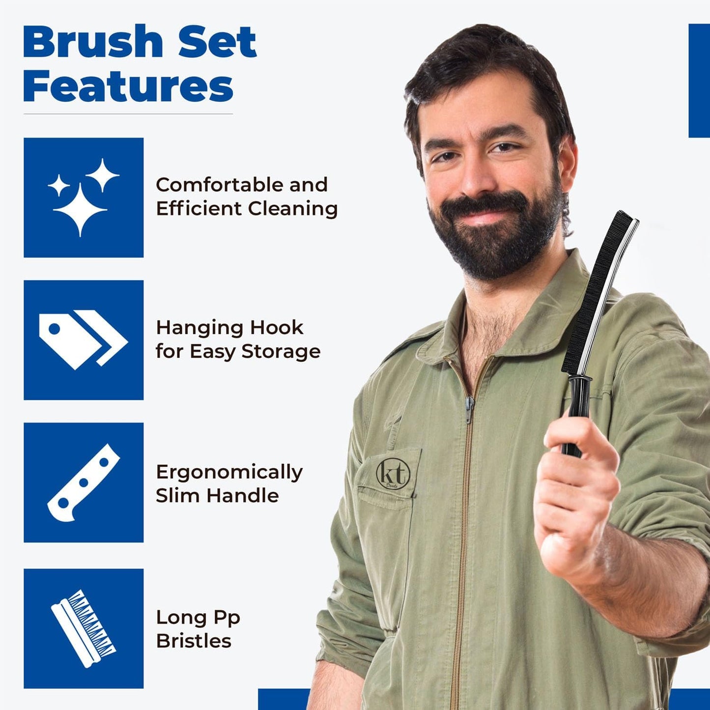 6pcs Hard Bristle Crevice Cleaning Brush Set, Grout Brush, Skinny Scrub Brush Thin Cleaning Brush for Tight Spaces Corner Brushes Gap Cleaner Tool for Bathroom Tiles, Kitchen, Shower, Window Tracks BST220