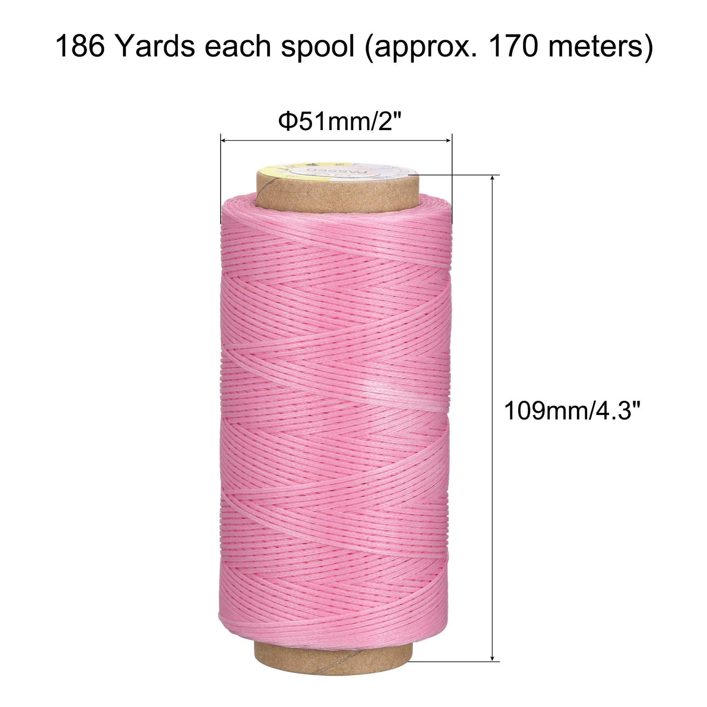 uxcell Leather Sewing Thread 186 Yards 210D/1mm Polyester Waxed Cord for Manual Sewing, Wheat BST326H