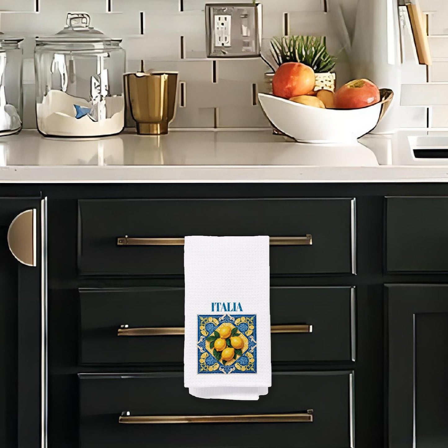 Bon Appetite Modern Kitchen Towels, Farmhouse French Dish Tea Towels for Kitchen, Gifts for Cooking Lovers Decorative Hand Towels, 16x24 Inch WN420