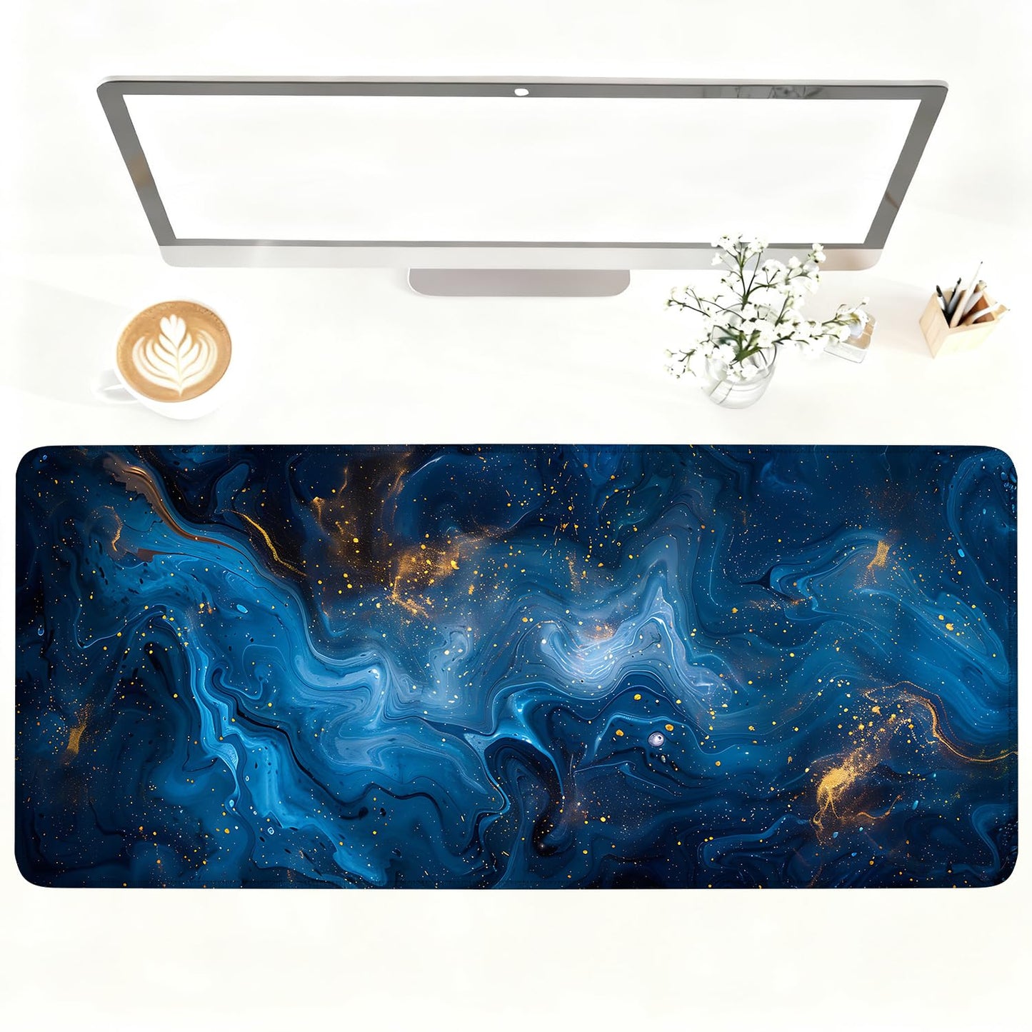 Mouse Pad Gaming Mousepad 31.5 x 11.8in Large Mouse Pad for Keyboard and Mouse with Anti-Slip Rubber Base, Keyboard Pad XL Mouse Mat for Home and Office,Snowy Forest WN420