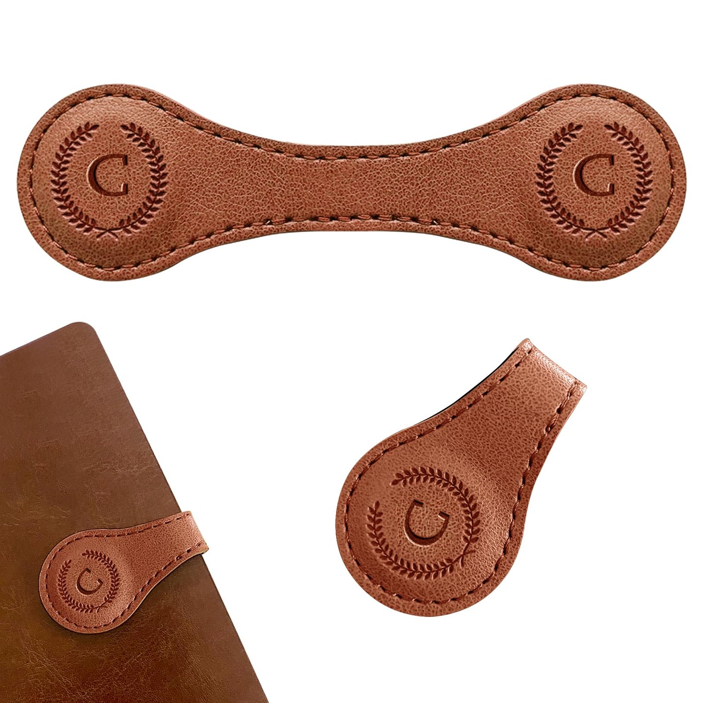 Handmade Personalized Leather Magnetic Bookmark - Custom Initial Letter Design with 26 Alphabet Choices - Durable Bookmark for Readers, Book Lovers, Women & Kids BST202