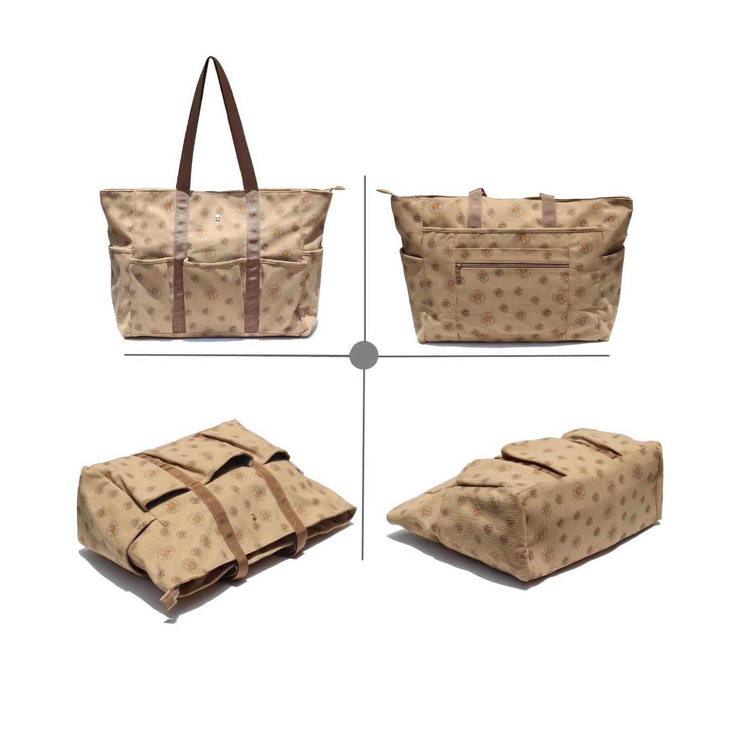 ESVAN Utility Tote Bag Weekender Duffle Bag with 13 Pockets - Perfect for Travel, Work, Gym, Beach, Teachers, and Nurses BST326H