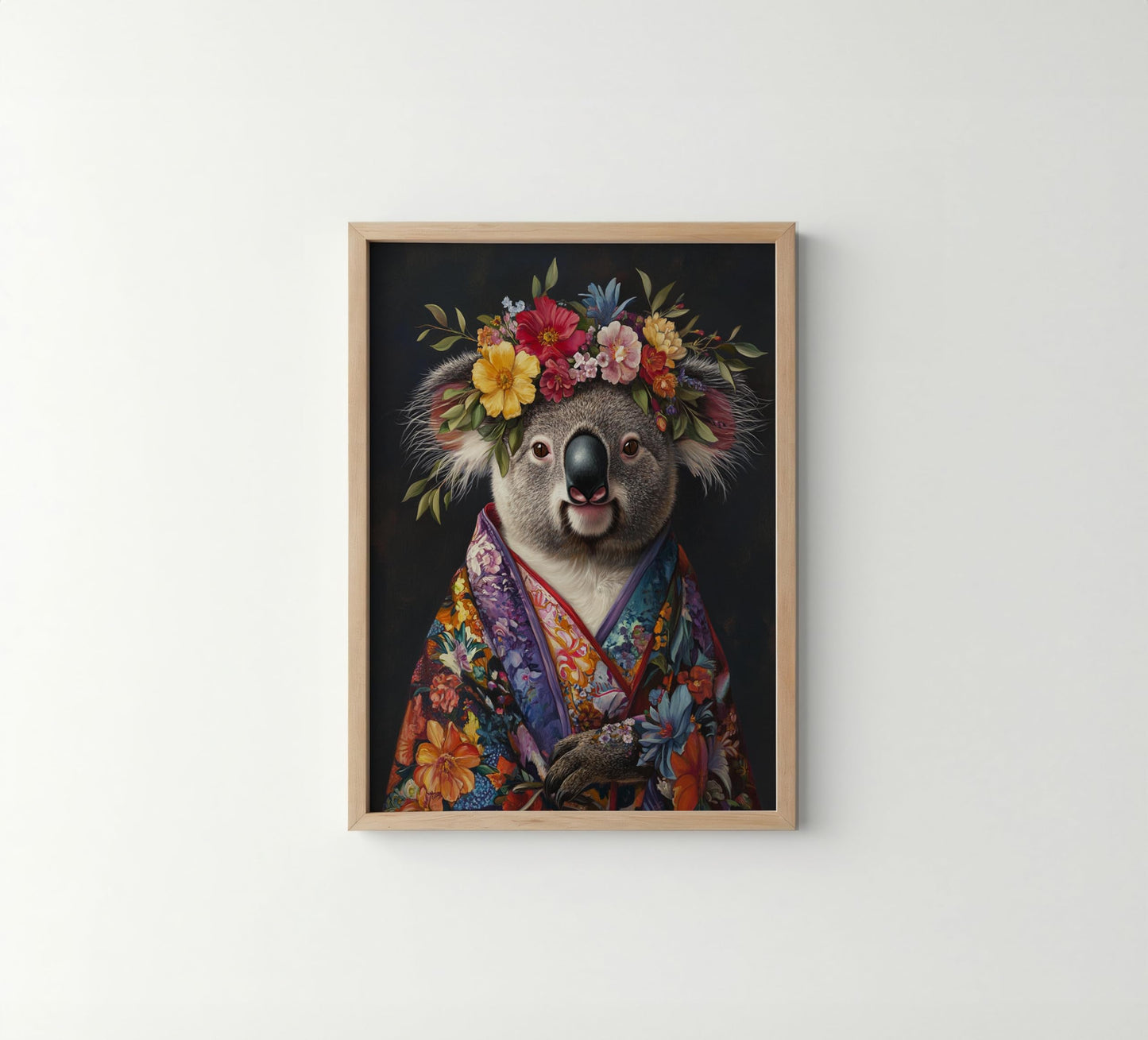 Moose Flower Head Unframed Wall Art Print Poster, Kimono Bathroom Dressing Room Decor Posters Prints for Restroom Home Picture Painting Artwork Gallery 7 (Moose, 16 x 20 inches, Unframed) BST220