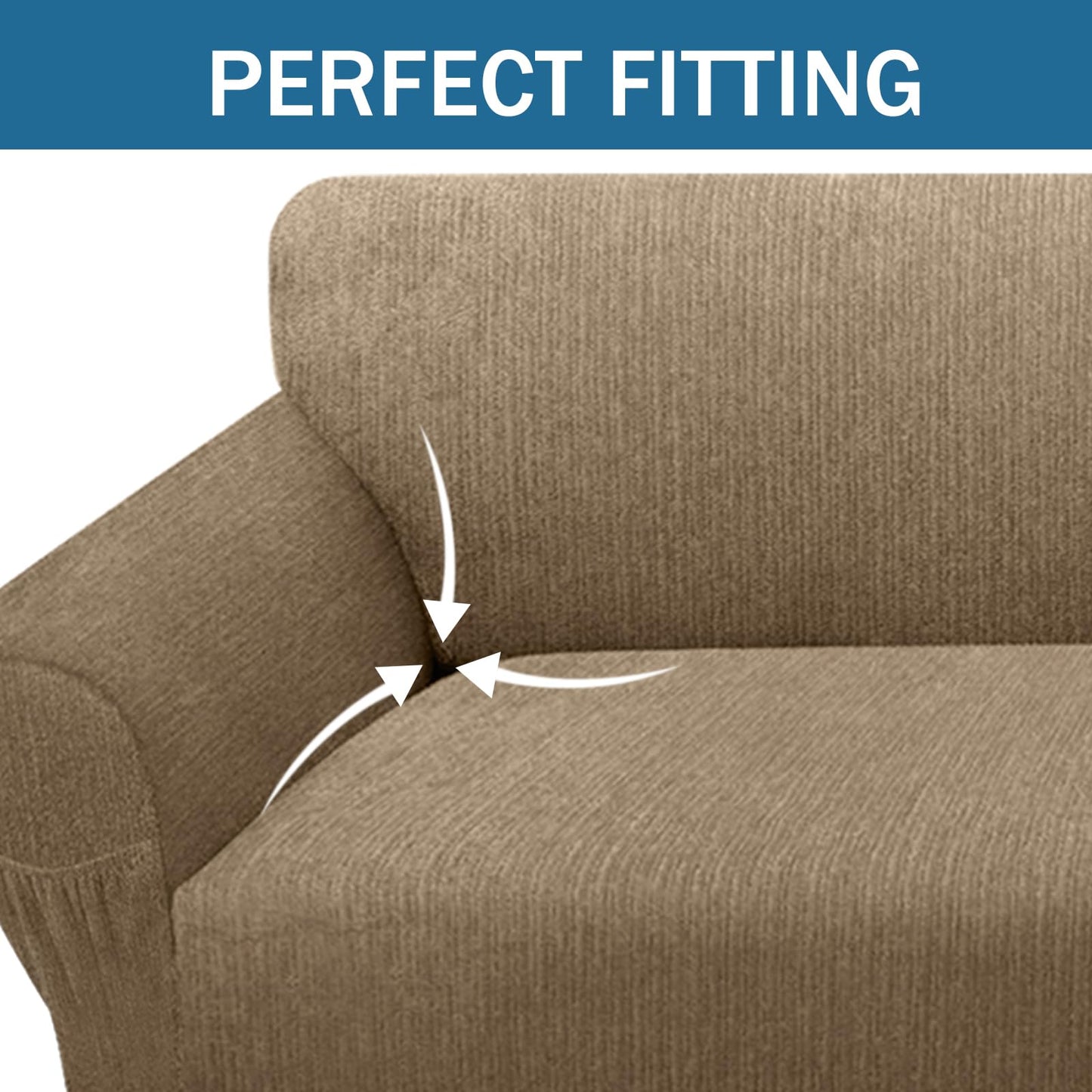 Sofa Slipcover with 2 Pillow Cover for 3 Cushion Couch, Non Slip Furniture Protector with Elastic Bottom, Washable Sofa Cover for Kids, Pets (Sofa, Navy) BST326H