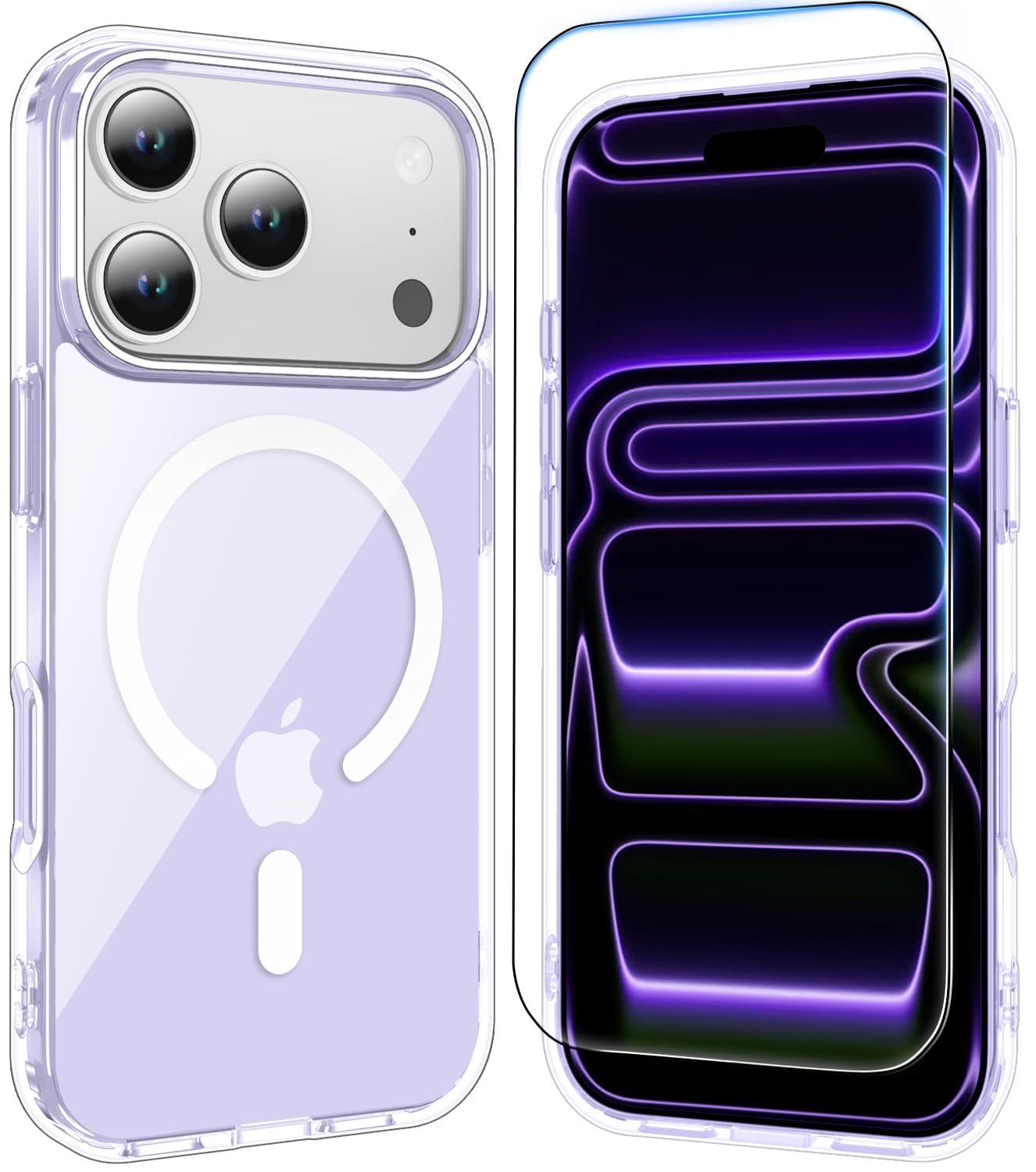 for iPhone 17 Pro Max Case Clear with Screen Protector, Compatible with Magsafe, Anti-Yellowing, Military-Grade Protection, Shockproof Slim Magnetic Phone Case Cover, Black WN420