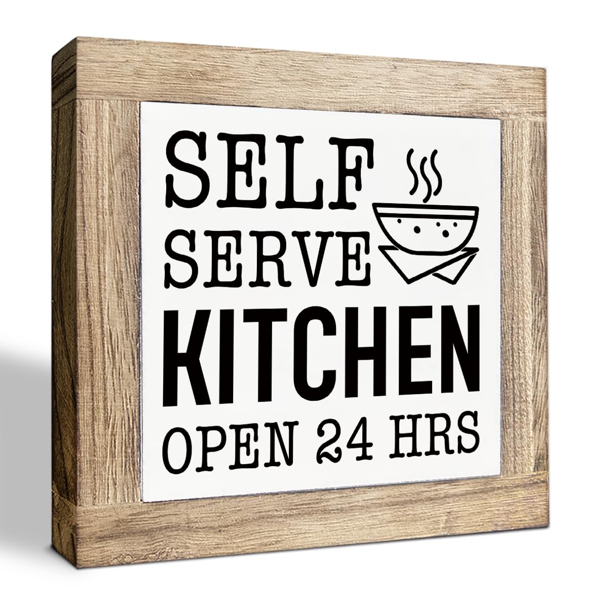 Just A Spoonful of Sugar Sign, Coffee Decor Sign, Rustic Kitchen Box Signs, Coffee Station Decor, Modern Farmhouse Home Decors for Kitchen Bar, Cafe Decors, Freestanding Wooden Plaque BST326L