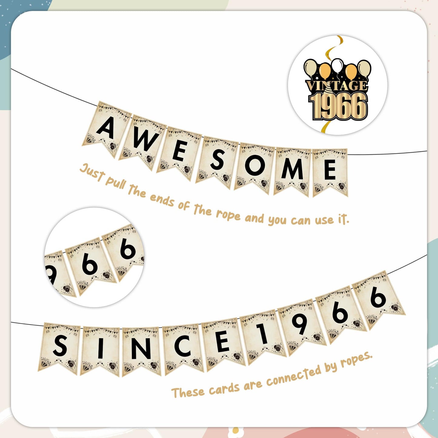 Happy 40th Birthday Decorations Men - 27 Pcs Retro Newspaper Theme Awesome Since 1986 Letter Banners Hanging Swirls Backdrop Latex Balloons for Men Women 40 Years Old Birthday Party Decor Supplies BST326L