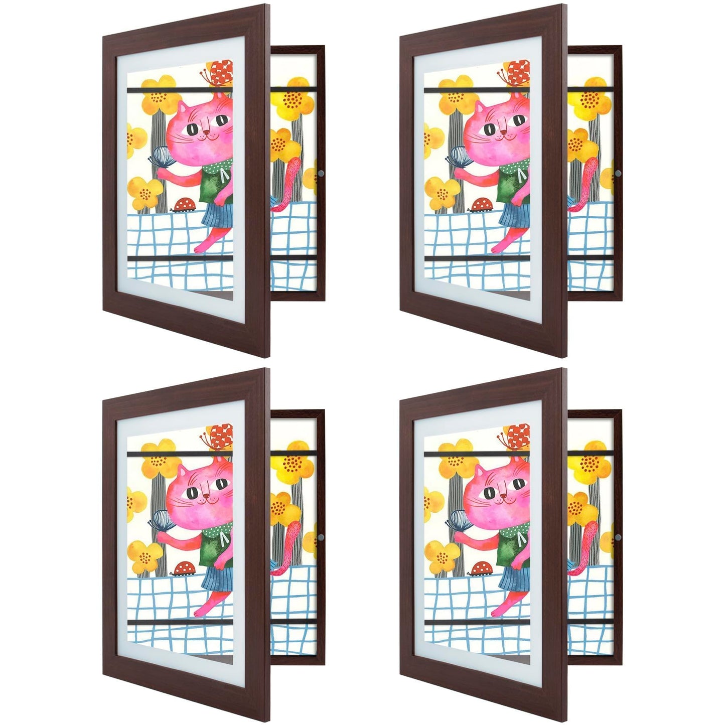 Golden State Art, 8.5x11 Kids Art Frames, Front-Opening Picture Frame Great for Kids Drawings, Artworks, Children Art Projects, Schoolwork, Home or Office (Walnut, Set of 2) BST220
