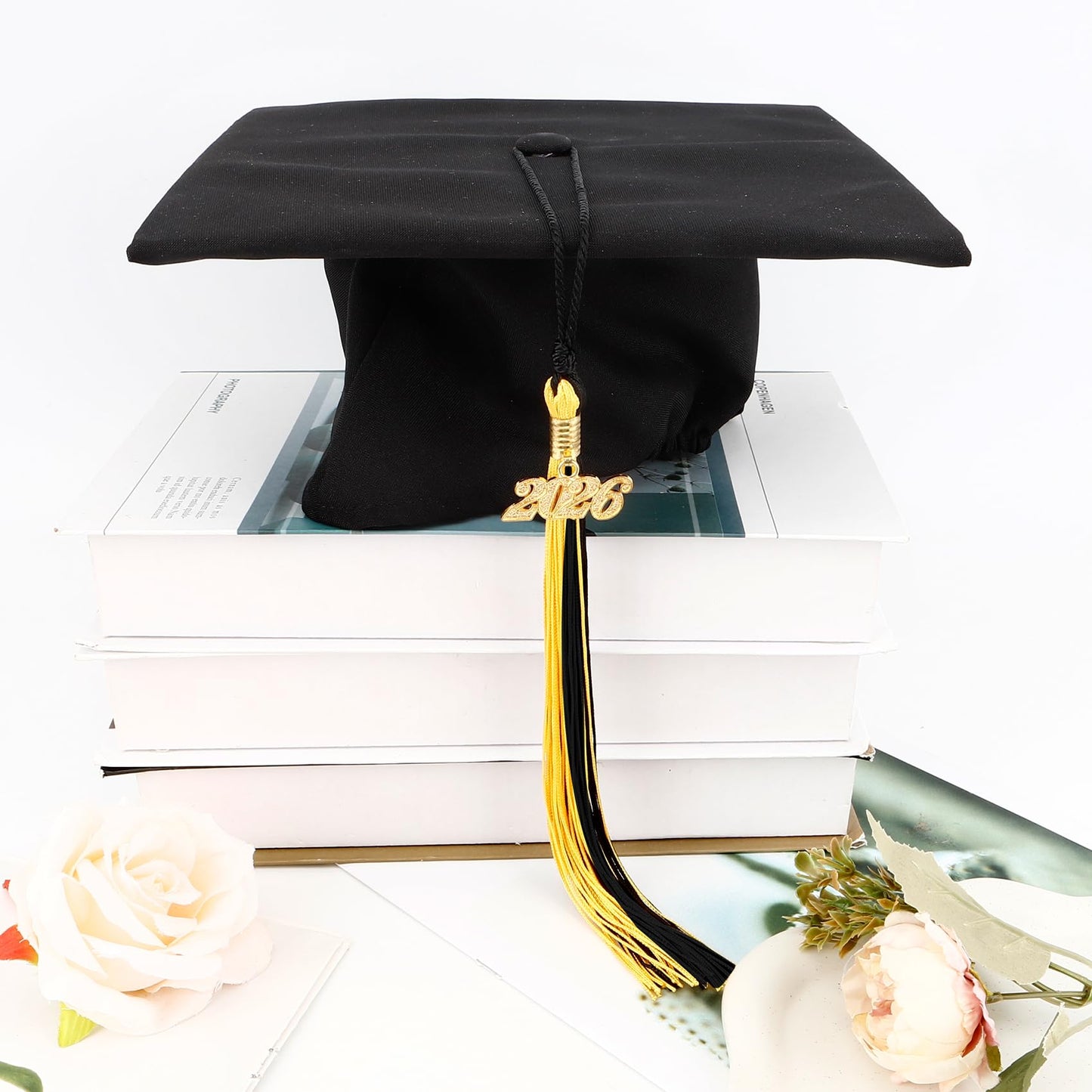 2026 Tassel Graduation, Black and Gold Graduation Tassel, 2026 Graduations Cap Tassels, Gradutate Cap Tassels with 2026 Year Gold Charms for Grad Cap Hat Ceremonies Memorial Graduations Decorations BST220