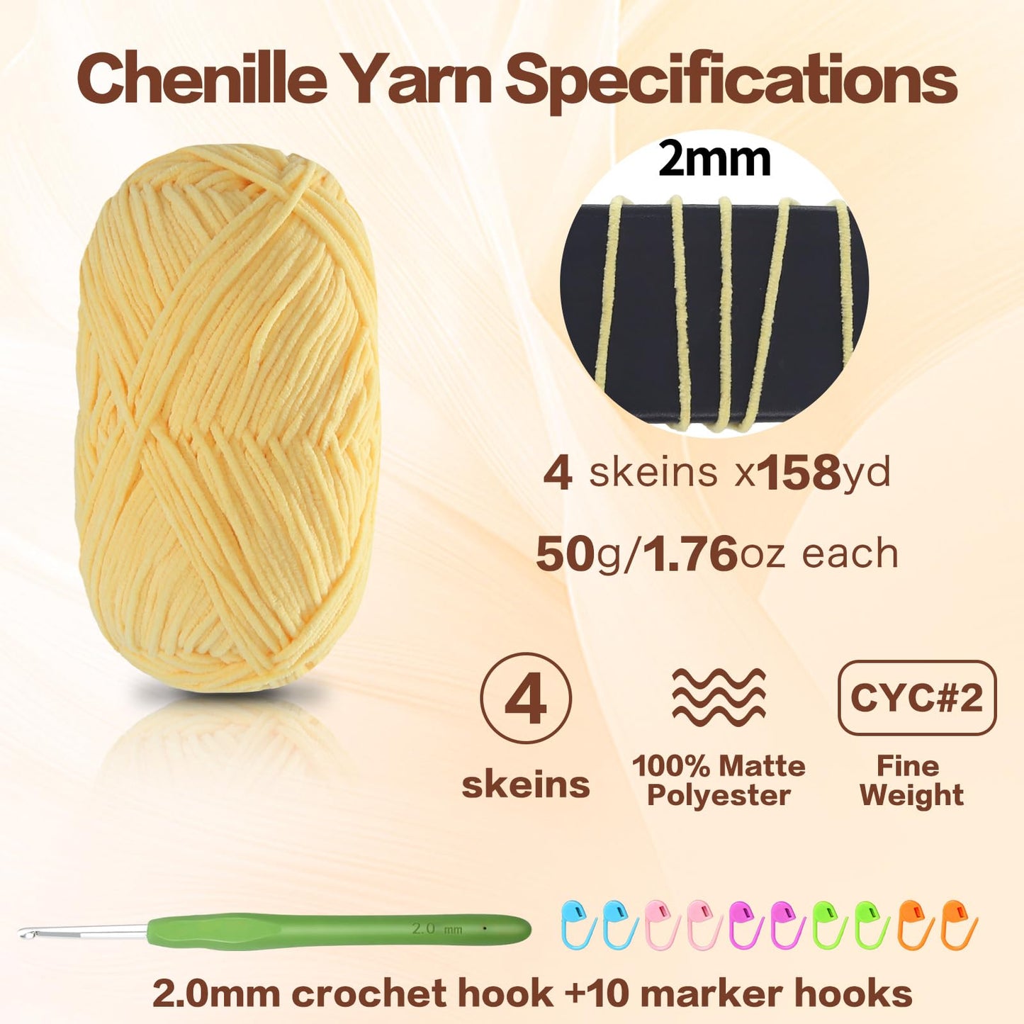 4 Pack of 1.76oz Chenille Yarn for Crocheting,158yards Soft Fluffy Velvet Yarn, Ideal Crochet for DIY Baby Blankets Toys Scarves Throw Pillows Hats Cushions(Purple) BST326L