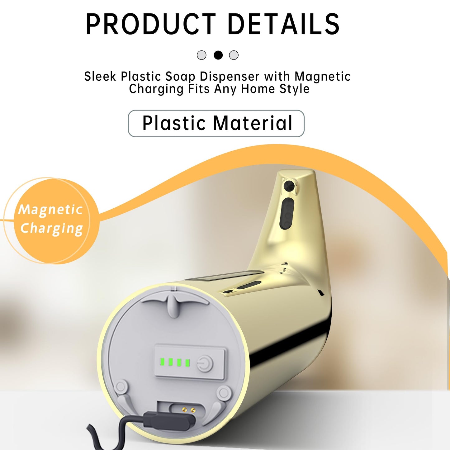 Automatic Soap Dispenser Touchless,400ML Hand & Dish Countertop Electric Liquid Dispenser with Sensor,Modern 4 Gear Adjustable Black Waterproof Battery Operated Kitchen Auto Soap Pump WN420
